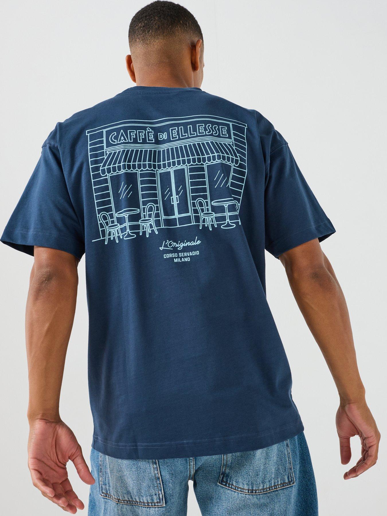 Image 5 of 5 of Ellesse Men's Deca Graphic Back Print T-Shirt - Navy