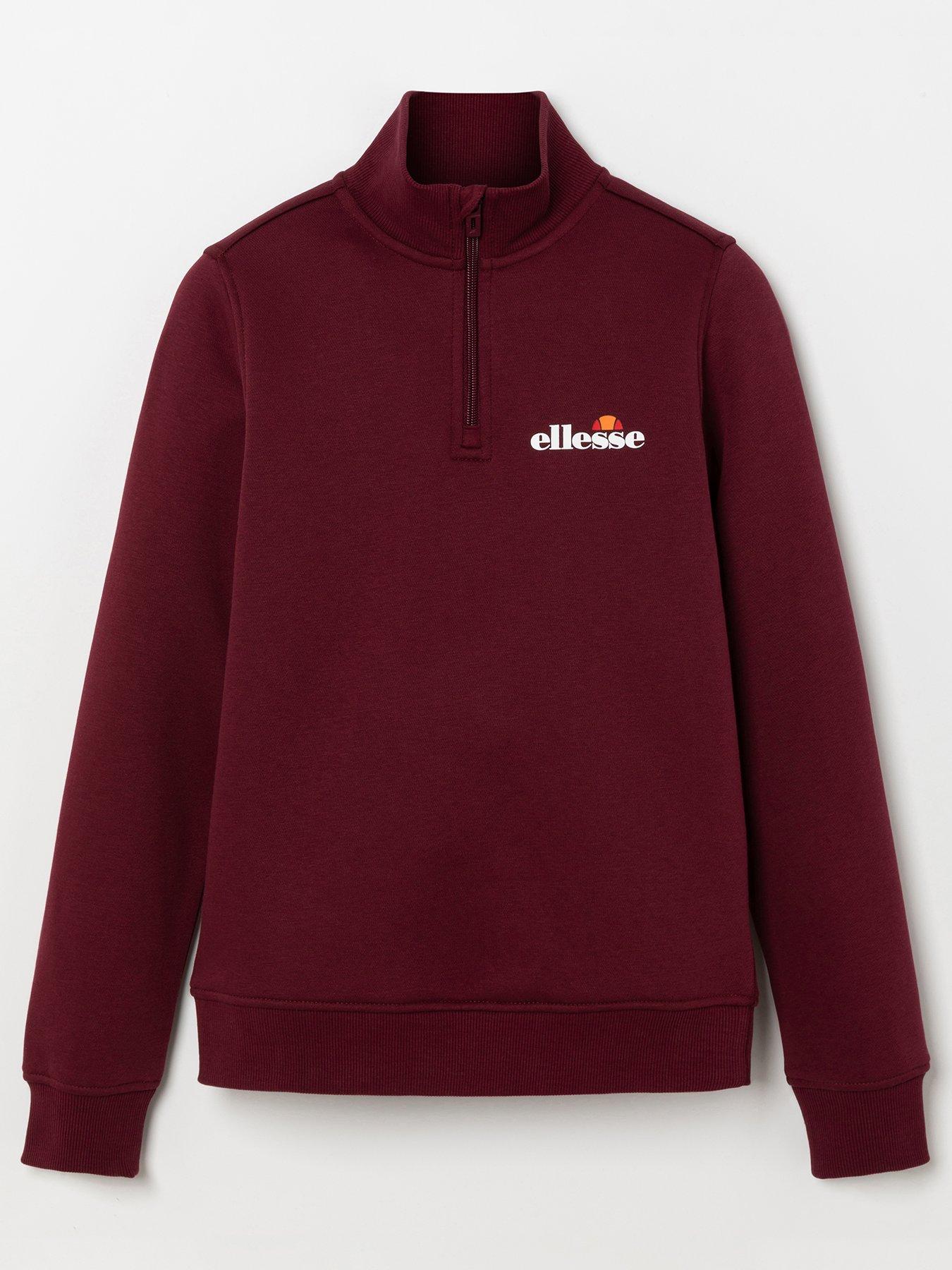 Image 1 of 4 of Ellesse Boys Funnel Neck Quarter Zip Sweatshirt - Red