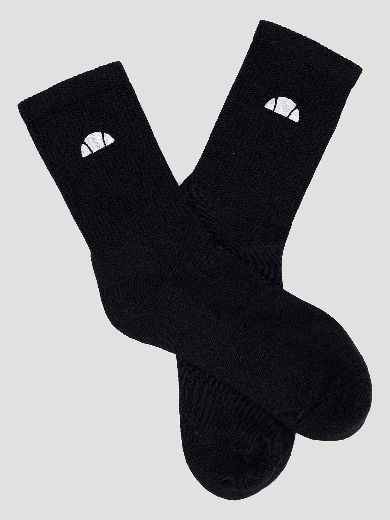 Image 2 of 4 of Ellesse Mens 3 Pack Alacre Ribbed Crew Socks - Black