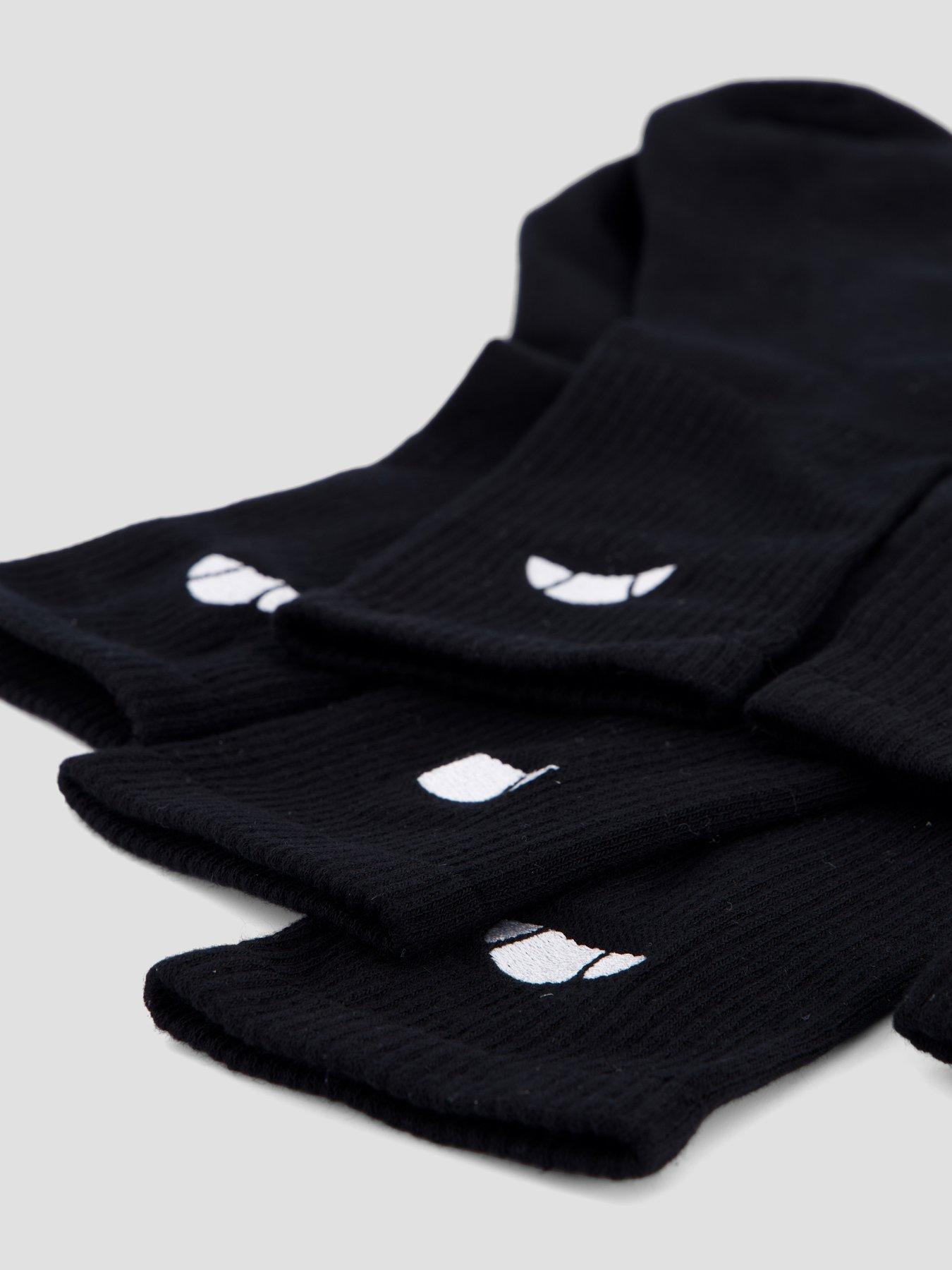 Image 4 of 4 of Ellesse Mens 3 Pack Alacre Ribbed Crew Socks - Black