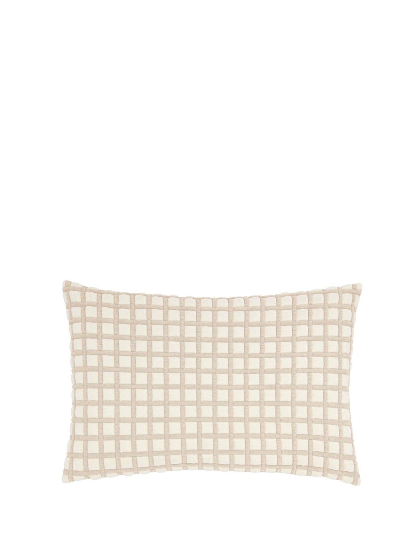 Image 1 of 3 of Furn Softie Grid 40x60 Polyester Cushion Natural