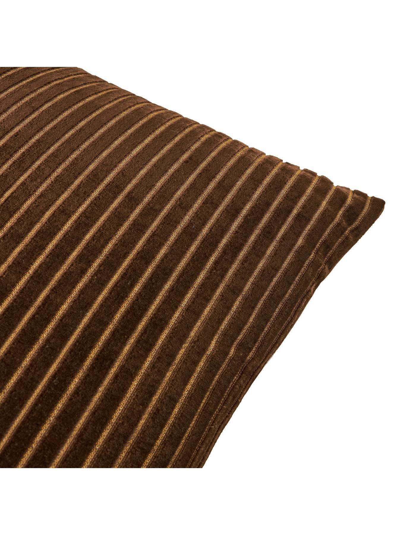 Image 2 of 3 of Paoletti Savoy Stripe 50x50 Polyester Cushion Chocolate