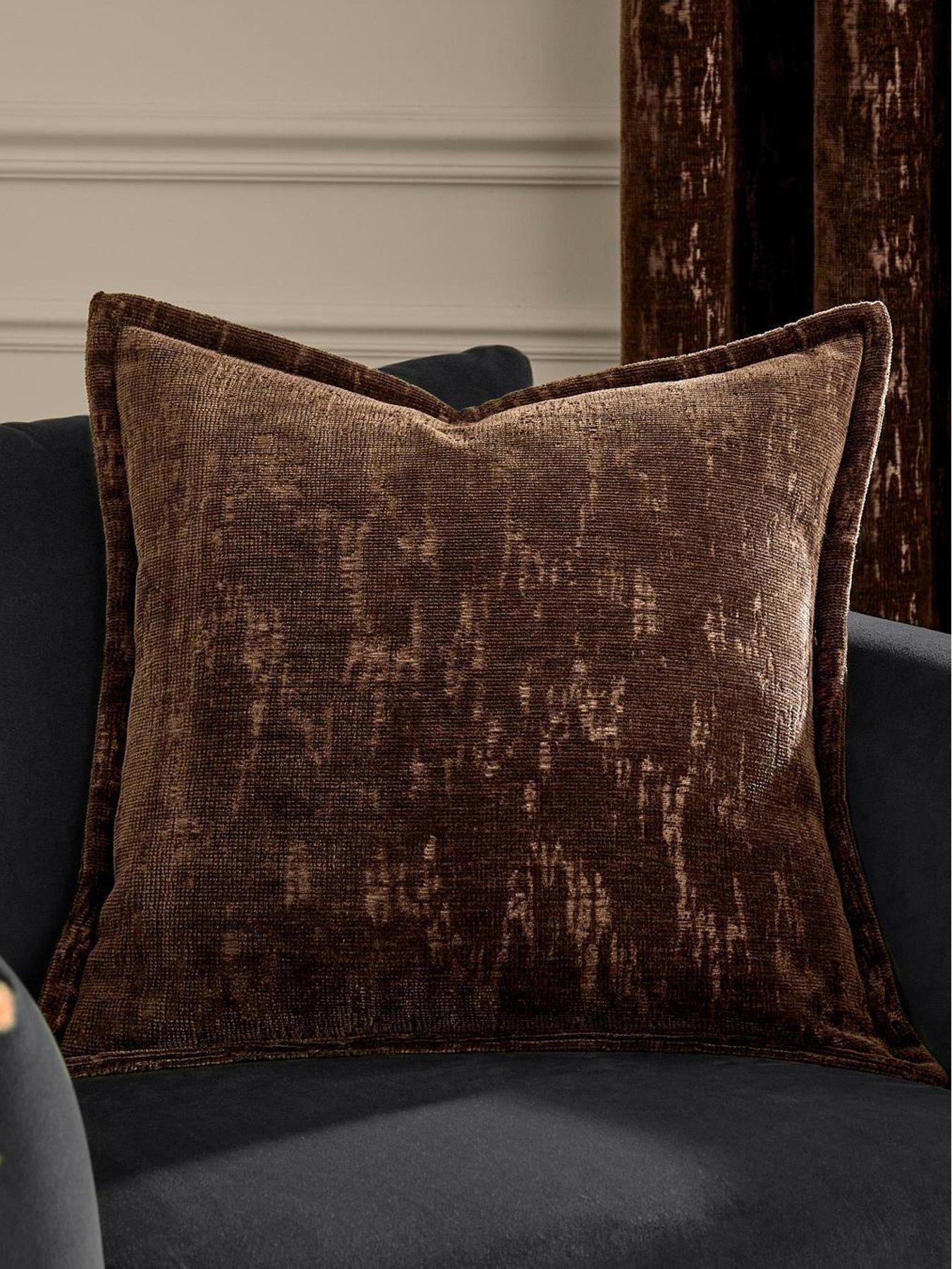 Image 1 of 3 of Paoletti Aurelio Chenille 45x45 Polyester Cushion Chocolate