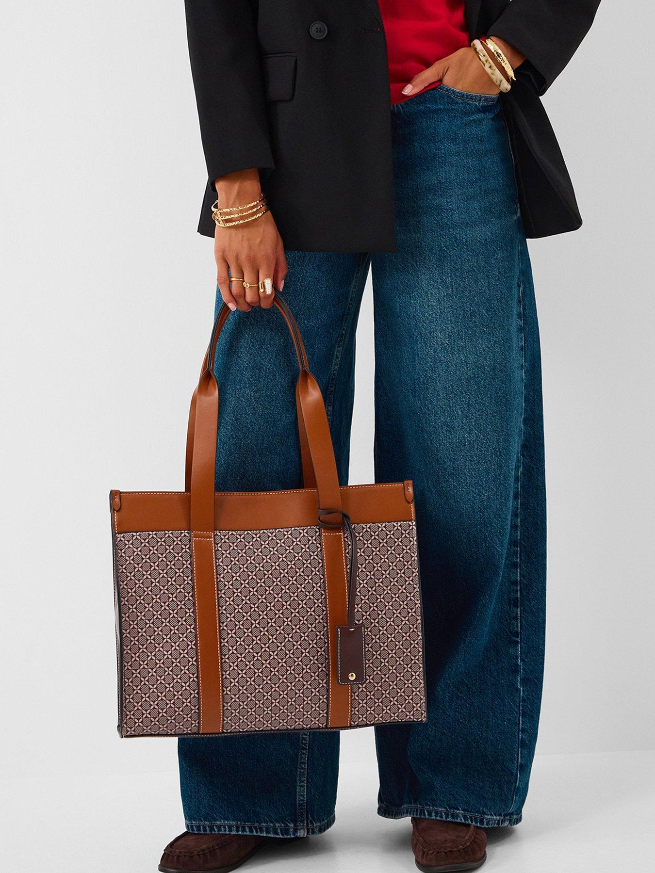 Image 2 of 5 of Accessorize Monogram Shoulder Tote Bag - Multi