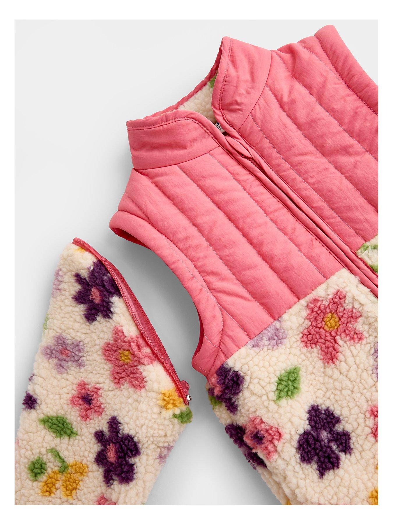 Image 2 of 6 of JoJo Maman Bebe Toddler Girls 2-in-1 Bold Flower Fleece Jacket - Cream
