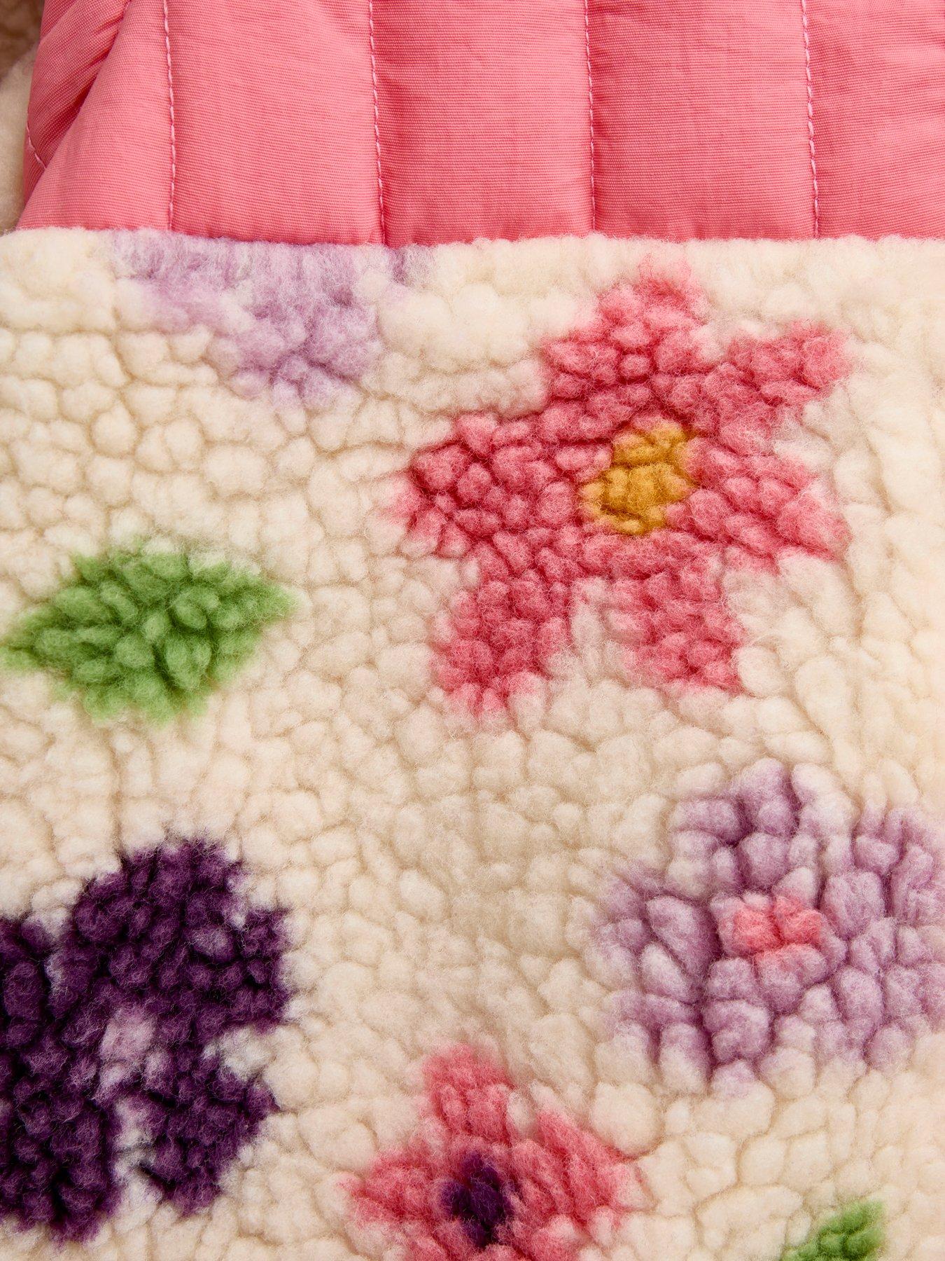 Image 5 of 6 of JoJo Maman Bebe Toddler Girls 2-in-1 Bold Flower Fleece Jacket - Cream