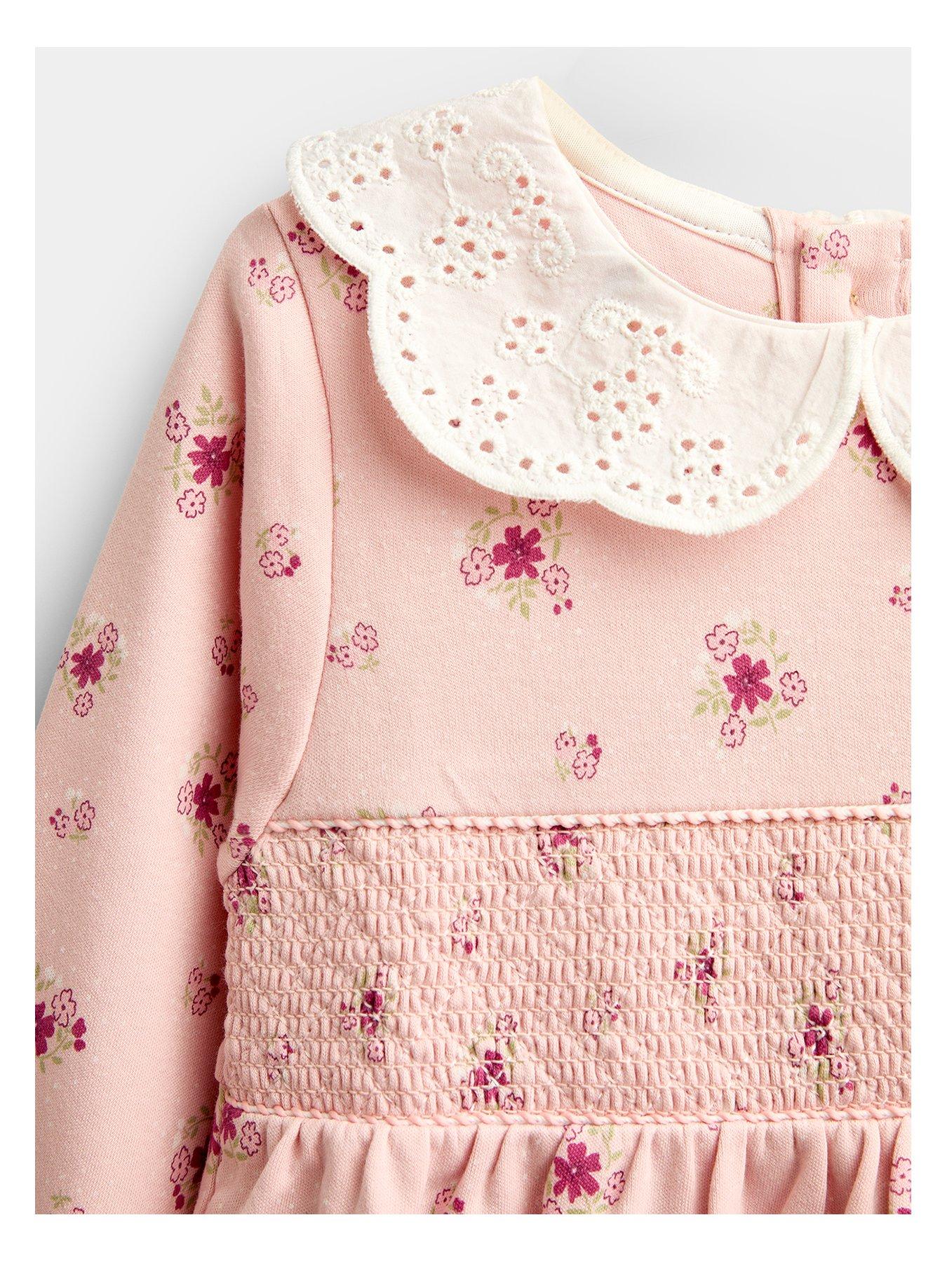 Image 2 of 5 of JoJo Maman Bebe Baby Girls Floral Smocked Dress Set - Pink