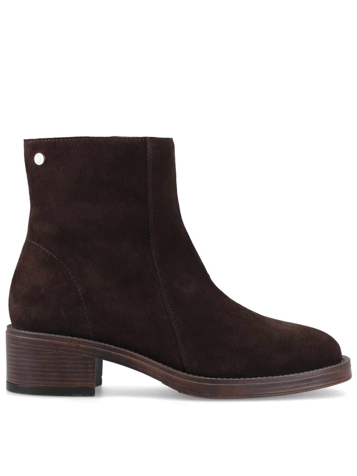 Hush Puppies Ayla Womens Ankle Boots in Brown Leather, UK Size 3, High Heel Casual Zip Boots - Image 3