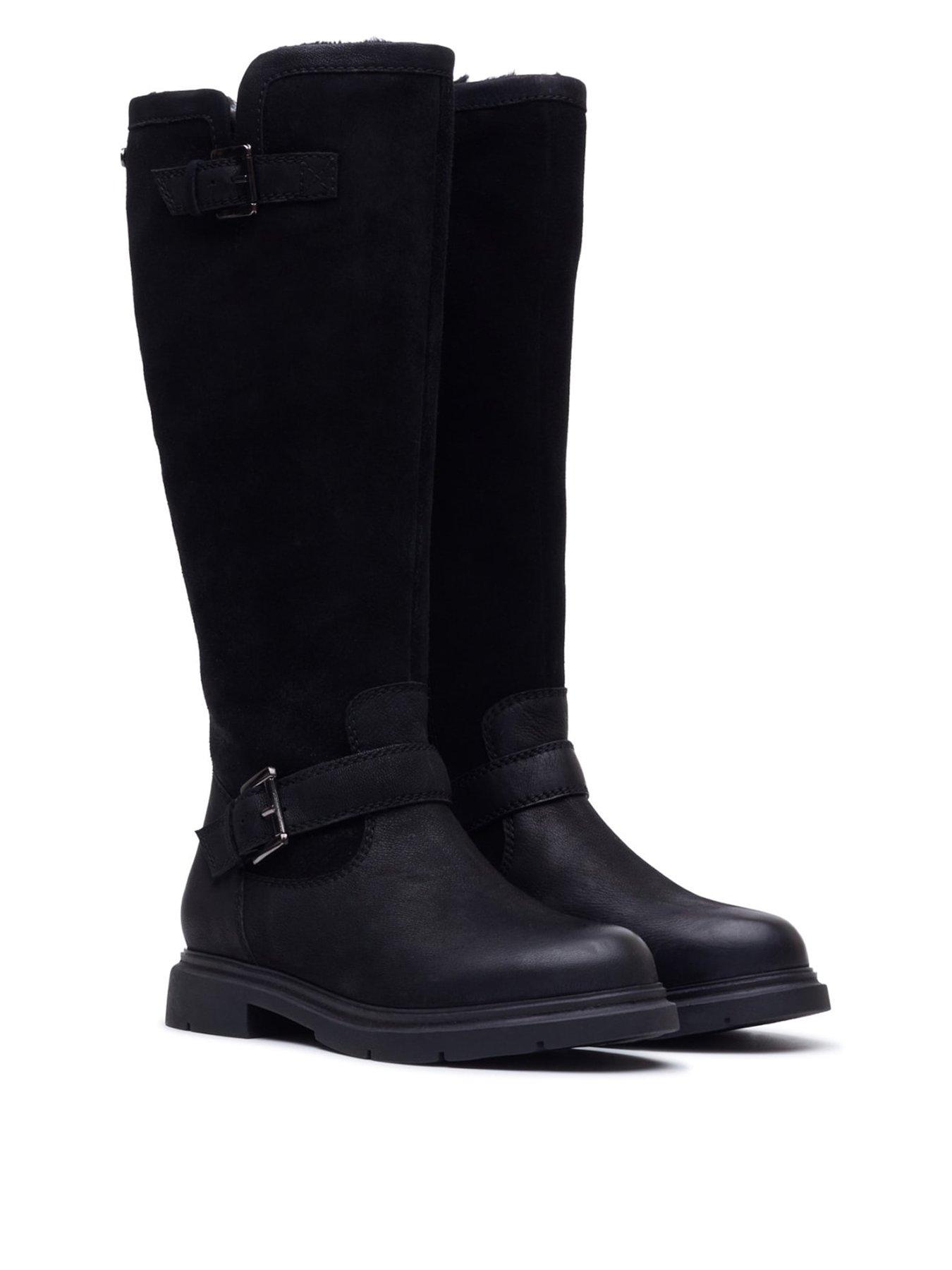Hush Puppies Cressida Women's Knee High Boots in Black Leather and Suede Size 5 - Image 4