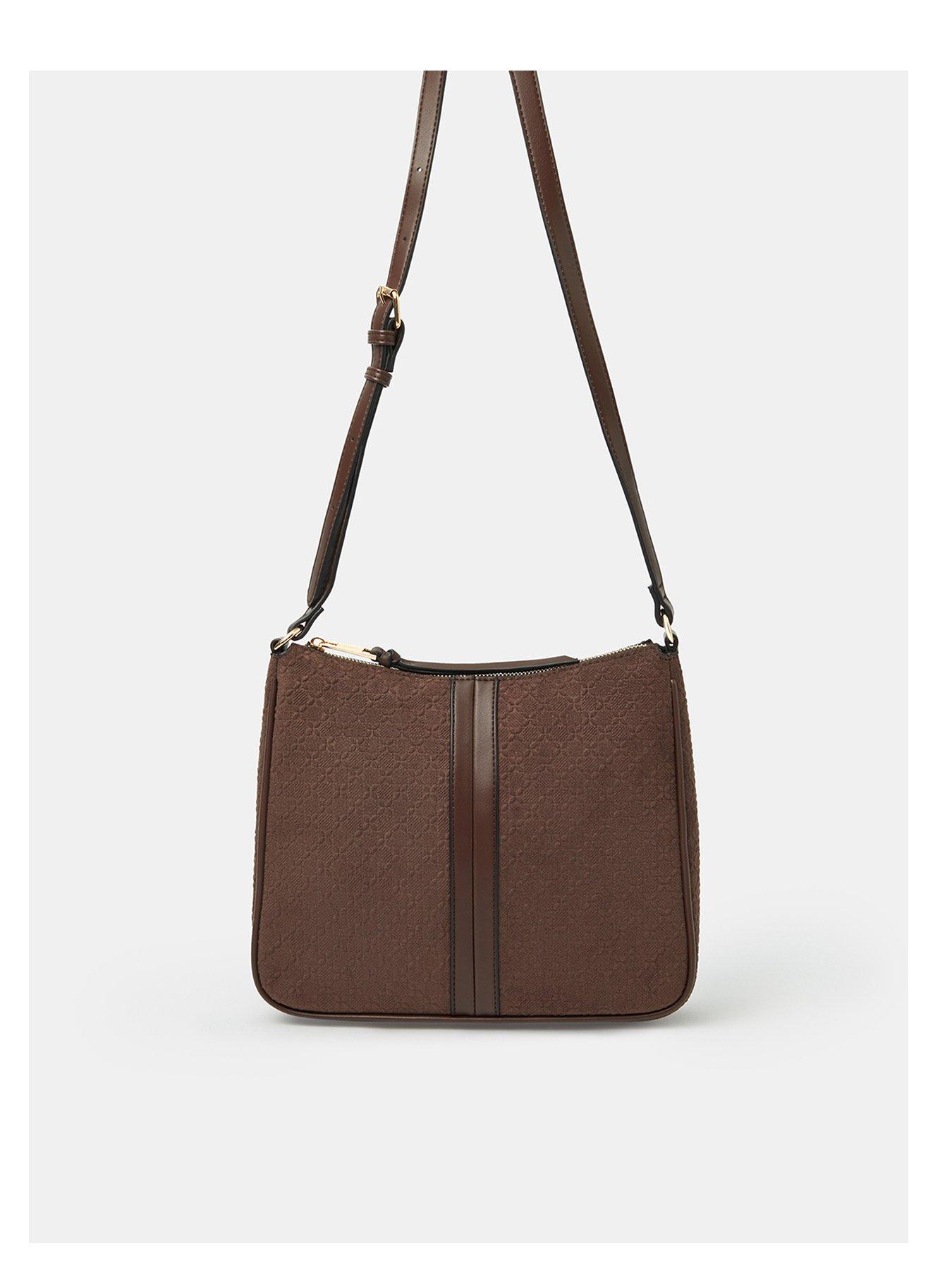 Accessorize Suedette Embossed Crossbody Bag