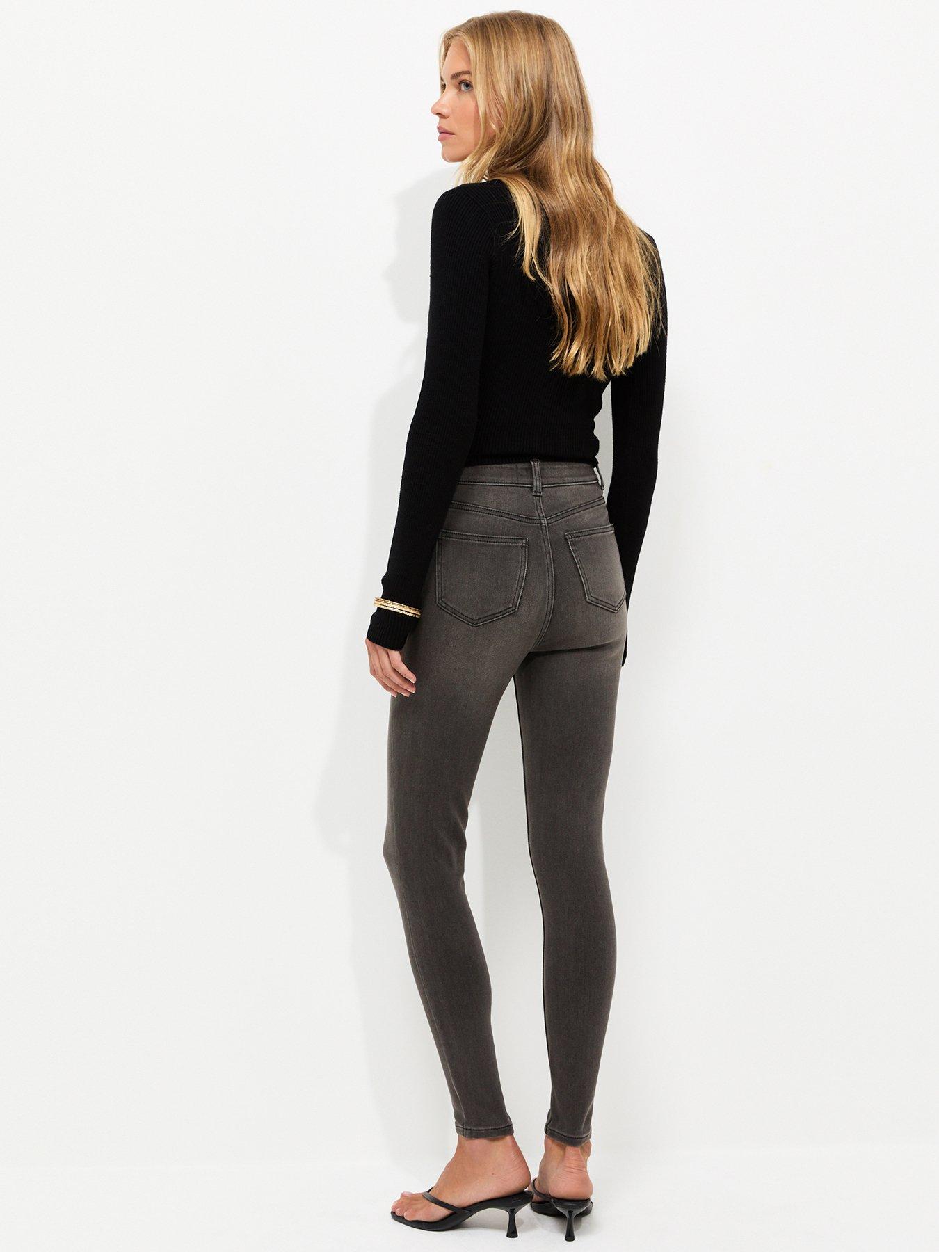 Image 2 of 6 of New Look Dark Grey Hallie Disco Skinny Jeans