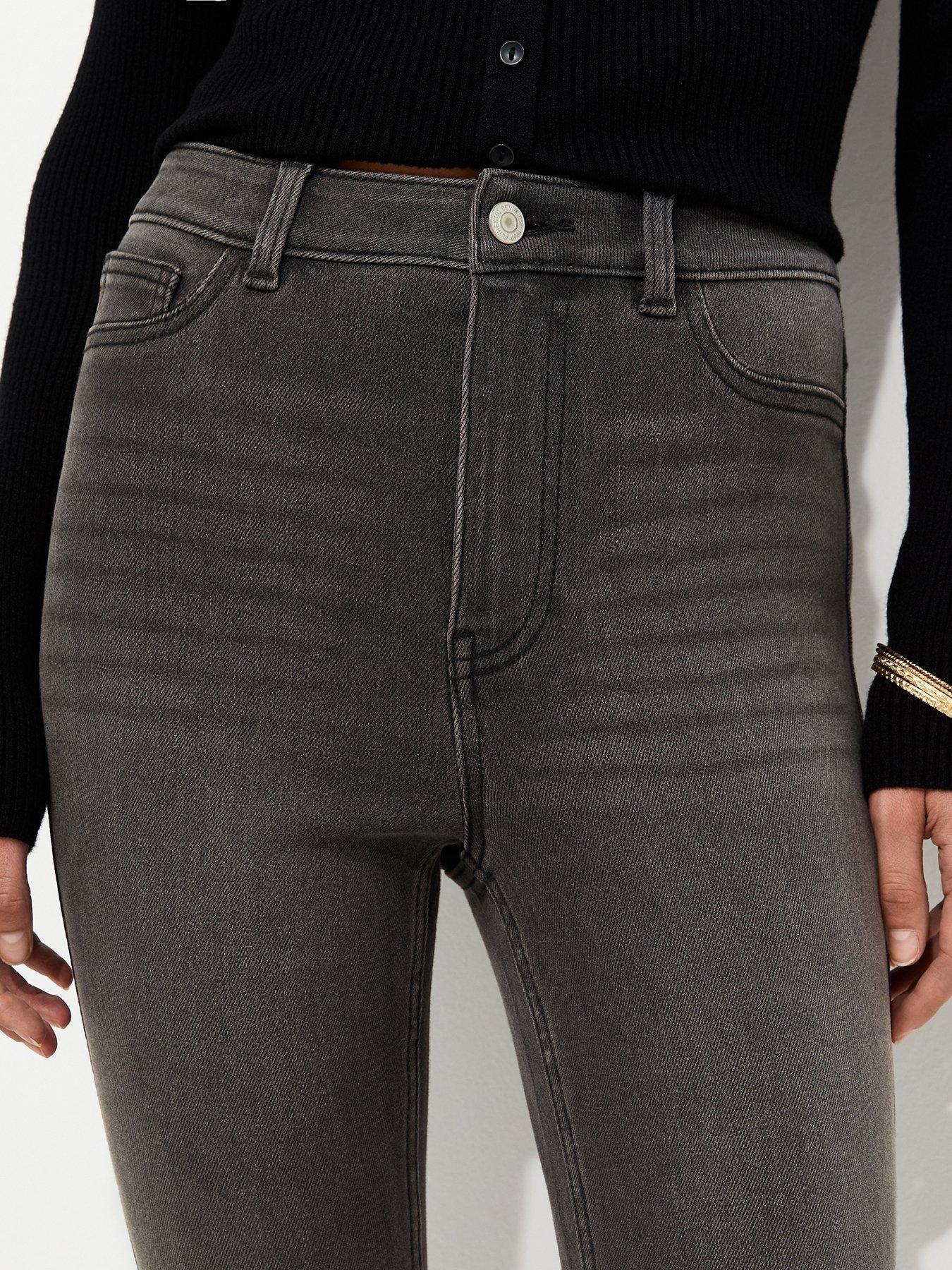 Image 5 of 6 of New Look Dark Grey Hallie Disco Skinny Jeans