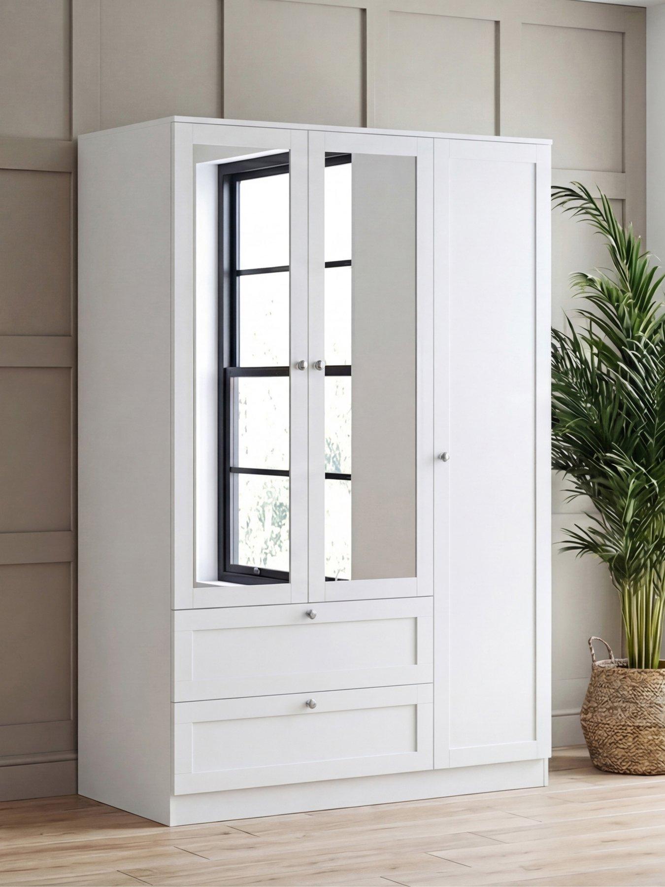 Vida Designs Altino 3 Door 2 Drawer Mirrored Wardrobe