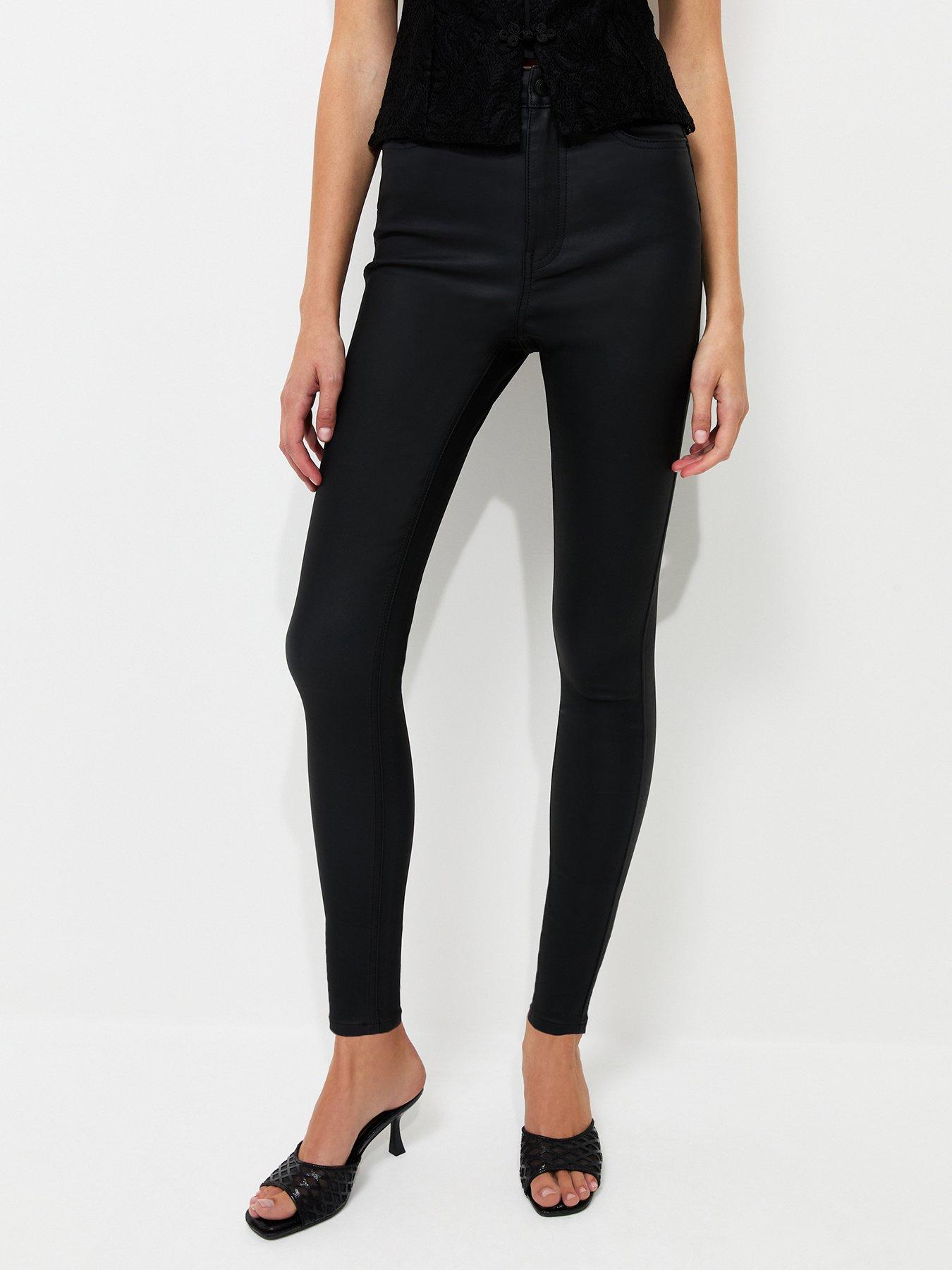 Image 4 of 6 of New Look Black Coated Jenna Skinny Leg Jeans