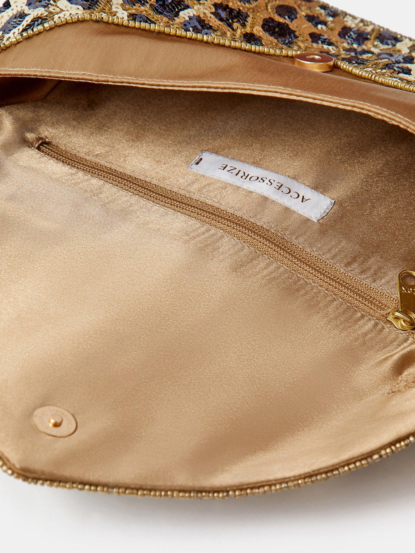 Image 5 of 5 of Accessorize Leopard Sequin Clutch Bag