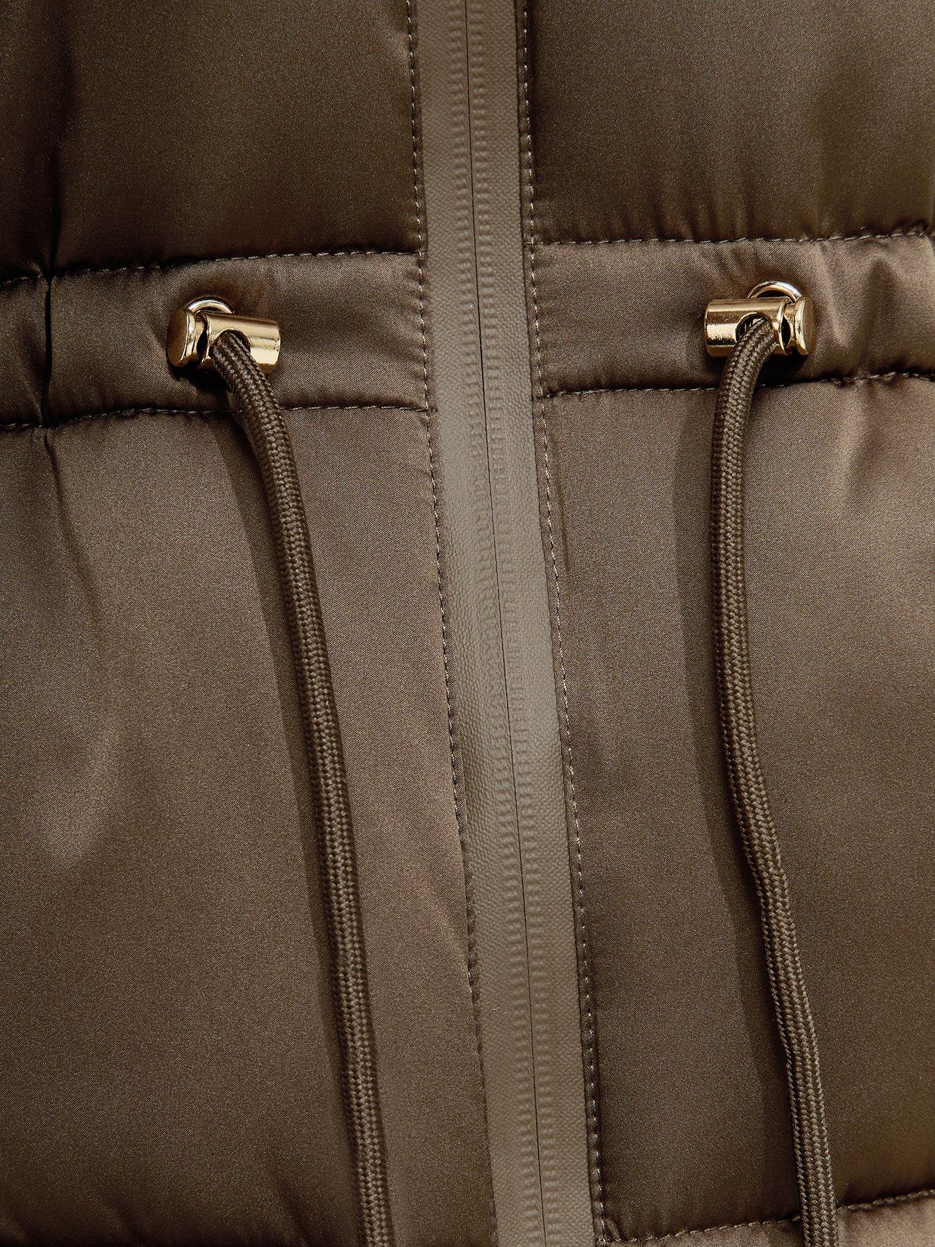 Image 5 of 5 of New Look Drawstring Waist Quilted Puffer Jacket - Green