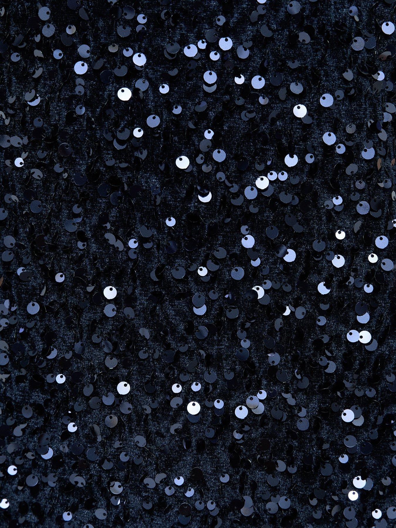 Image 5 of 5 of New Look Womens Sequin Lined Mini Dress - Navy