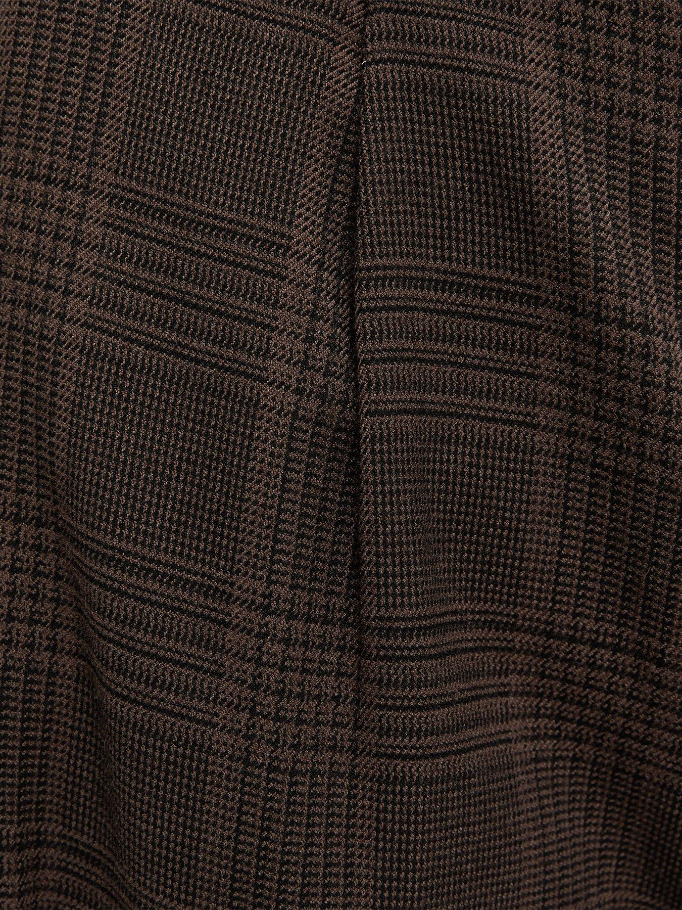 Image 6 of 6 of New Look Womens Wide Leg Mid Rise Pleated Trousers - Brown