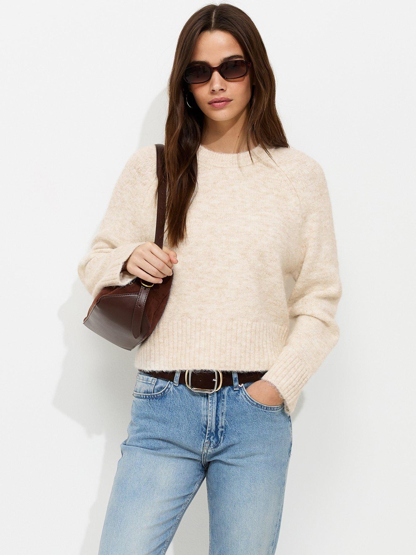 New Look Cream Raglan Sleeve Knitted Jumper