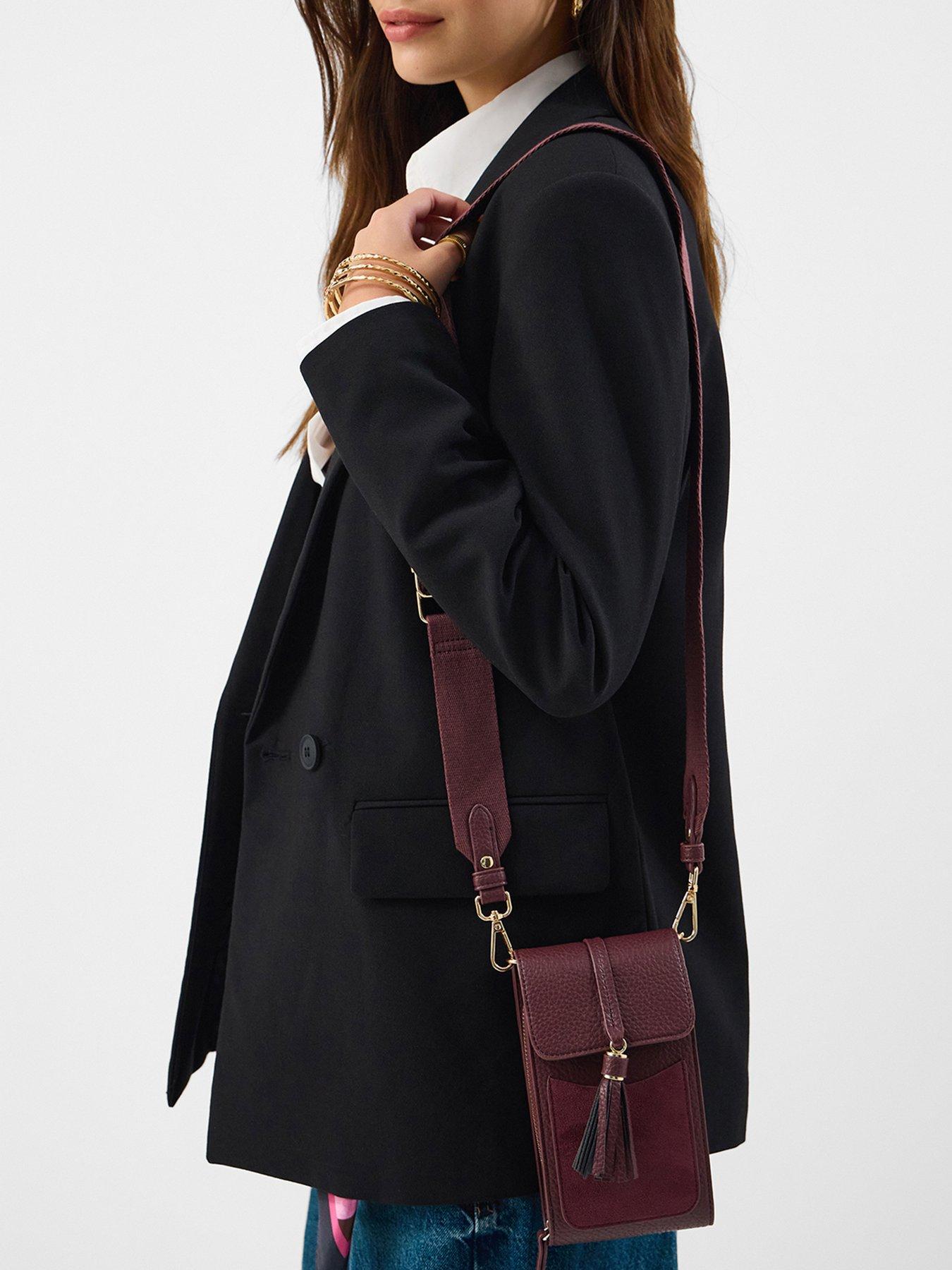 Image 2 of 5 of Accessorize Tassel Charm Phone Bag - Red