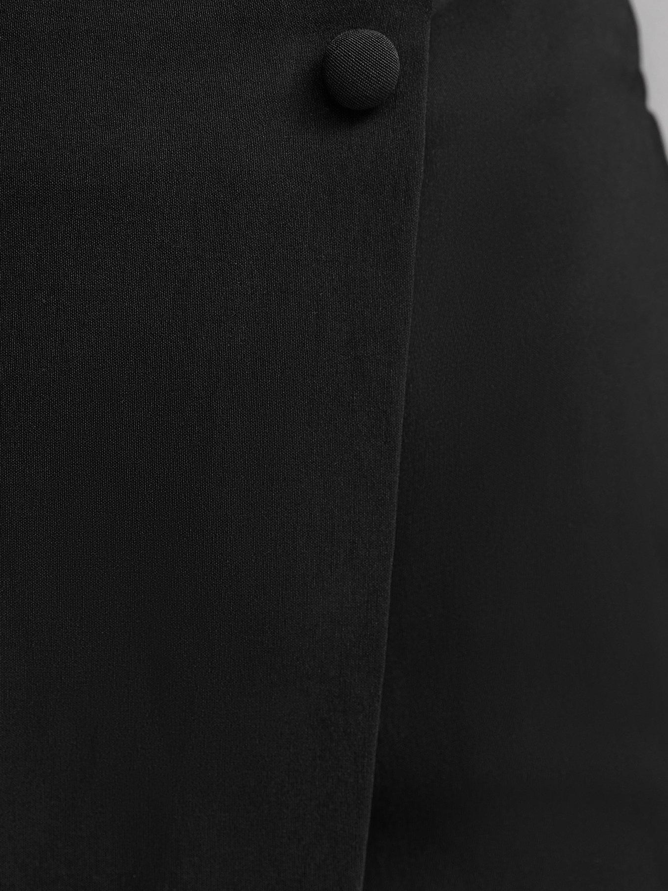 Image 6 of 6 of New Look Womens Tailored Wrap-Front Mini Skort - Black