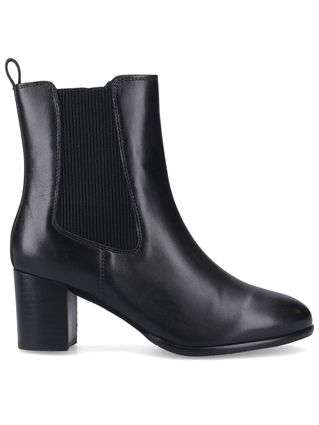 Hush Puppies Camellia Heeled Boot, Black, Size 5, Women