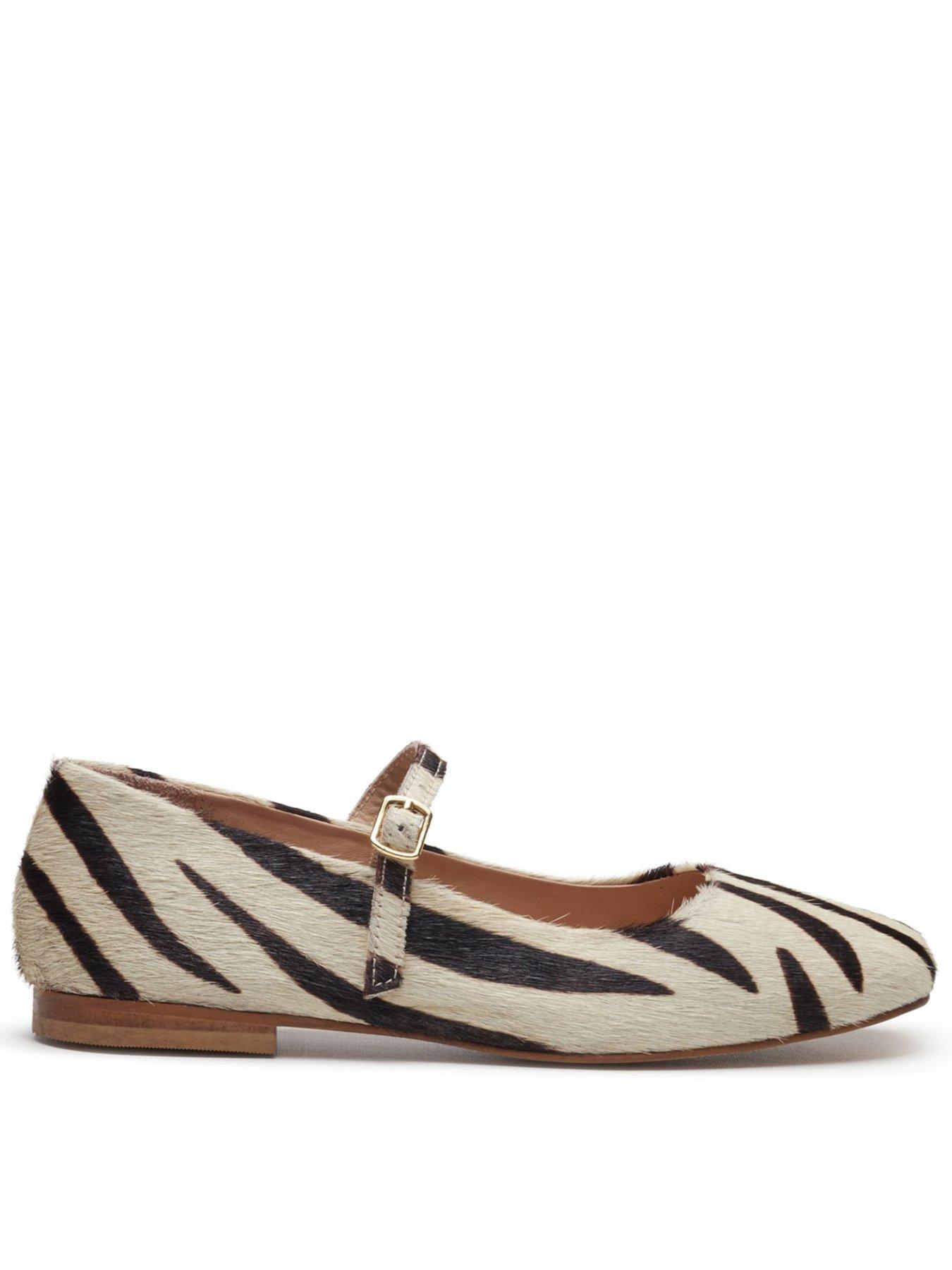 Hush Puppies Women's Multi Pasha Leather Zebra Flats - Size 5 - Image 3