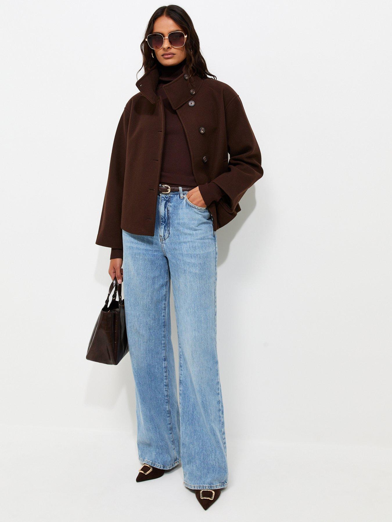 Image 3 of 5 of New Look Woven Funnel Neck Jacket - Brown
