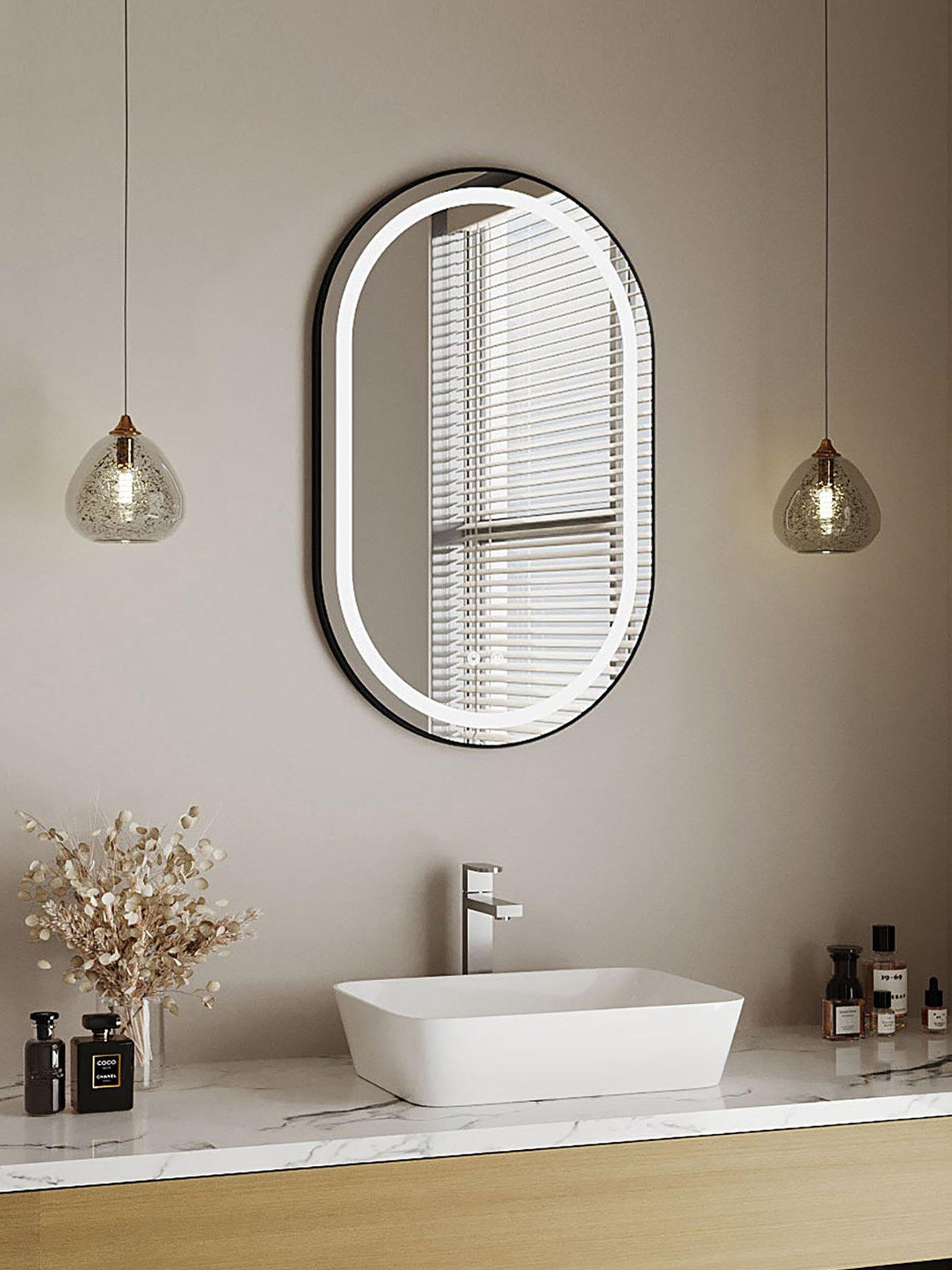 Image 5 of 7 of Living and Home Wall Mounted Oval Led Bathroom Mirror