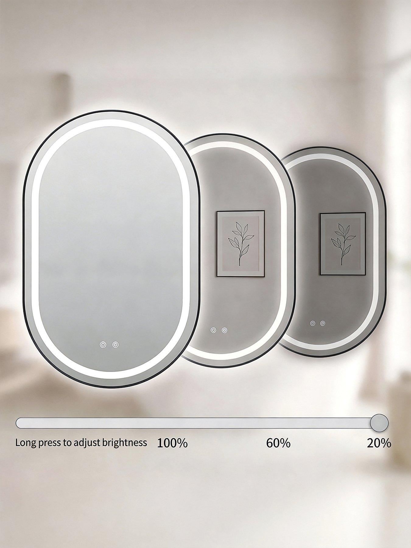 Image 6 of 7 of Living and Home Wall Mounted Oval Led Bathroom Mirror