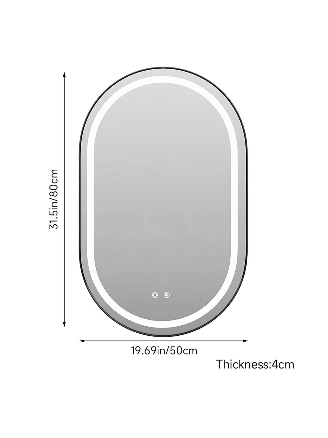 Image 7 of 7 of Living and Home Wall Mounted Oval Led Bathroom Mirror