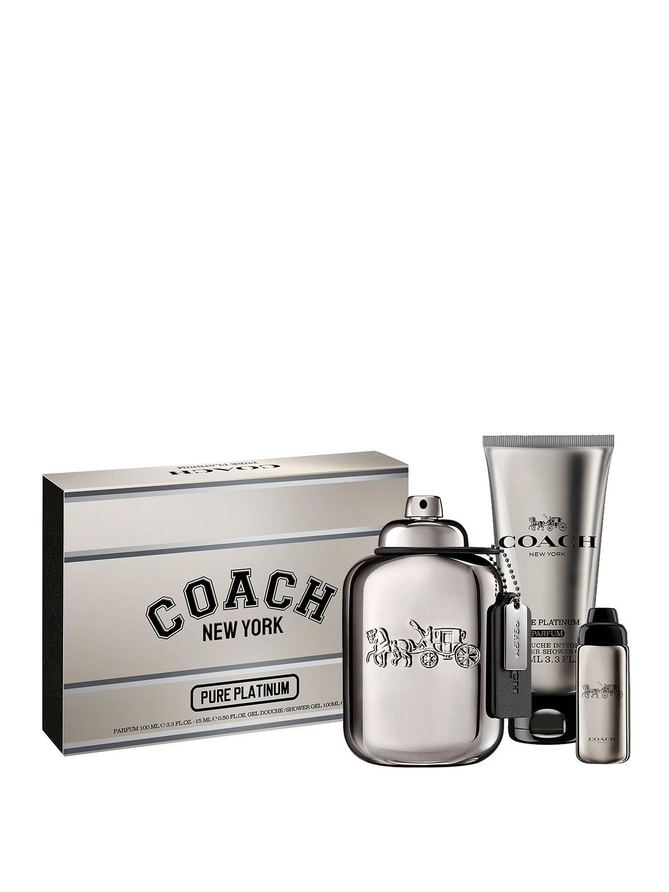 Image 1 of 1 of COACH Men Pure Platinum 100ml, 100ml Shower Gel & 15ml Travel Spray Set