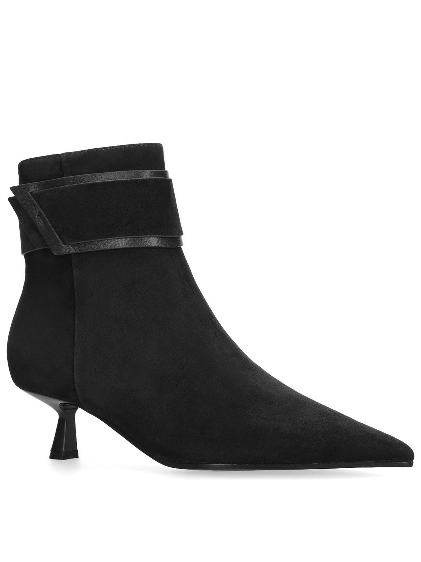 Image 1 of 4 of Bibi Lou Womens Astra Pointed Toe Kitten Heel Ankle Boots - Black
