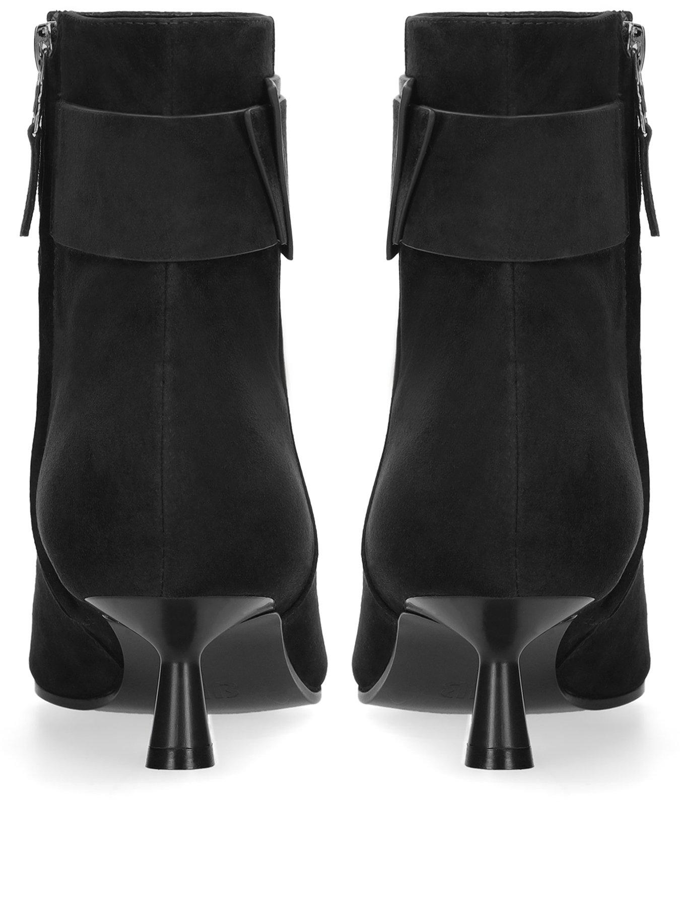 Image 2 of 4 of Bibi Lou Womens Astra Pointed Toe Kitten Heel Ankle Boots - Black