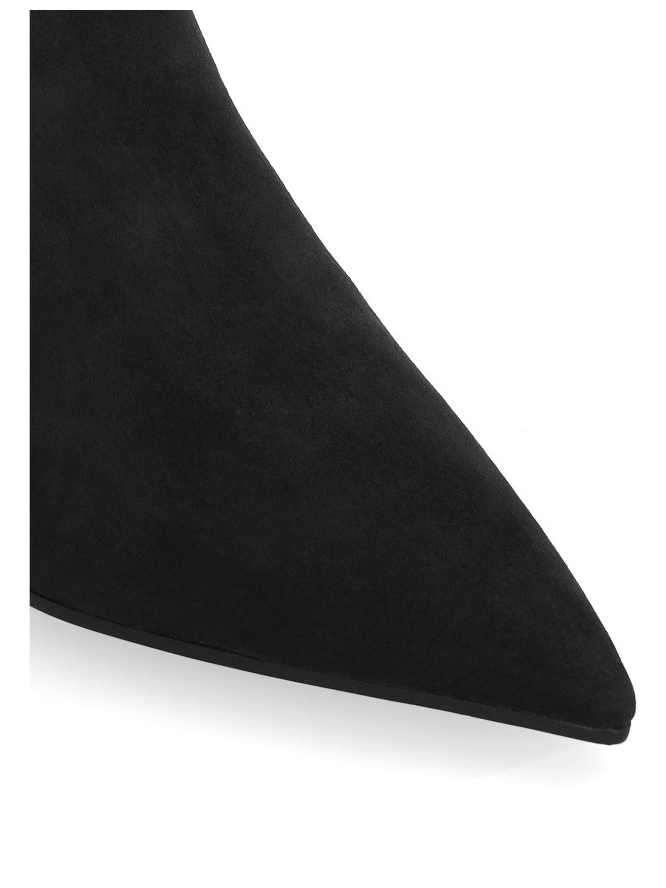 Image 3 of 4 of Bibi Lou Womens Astra Pointed Toe Kitten Heel Ankle Boots - Black