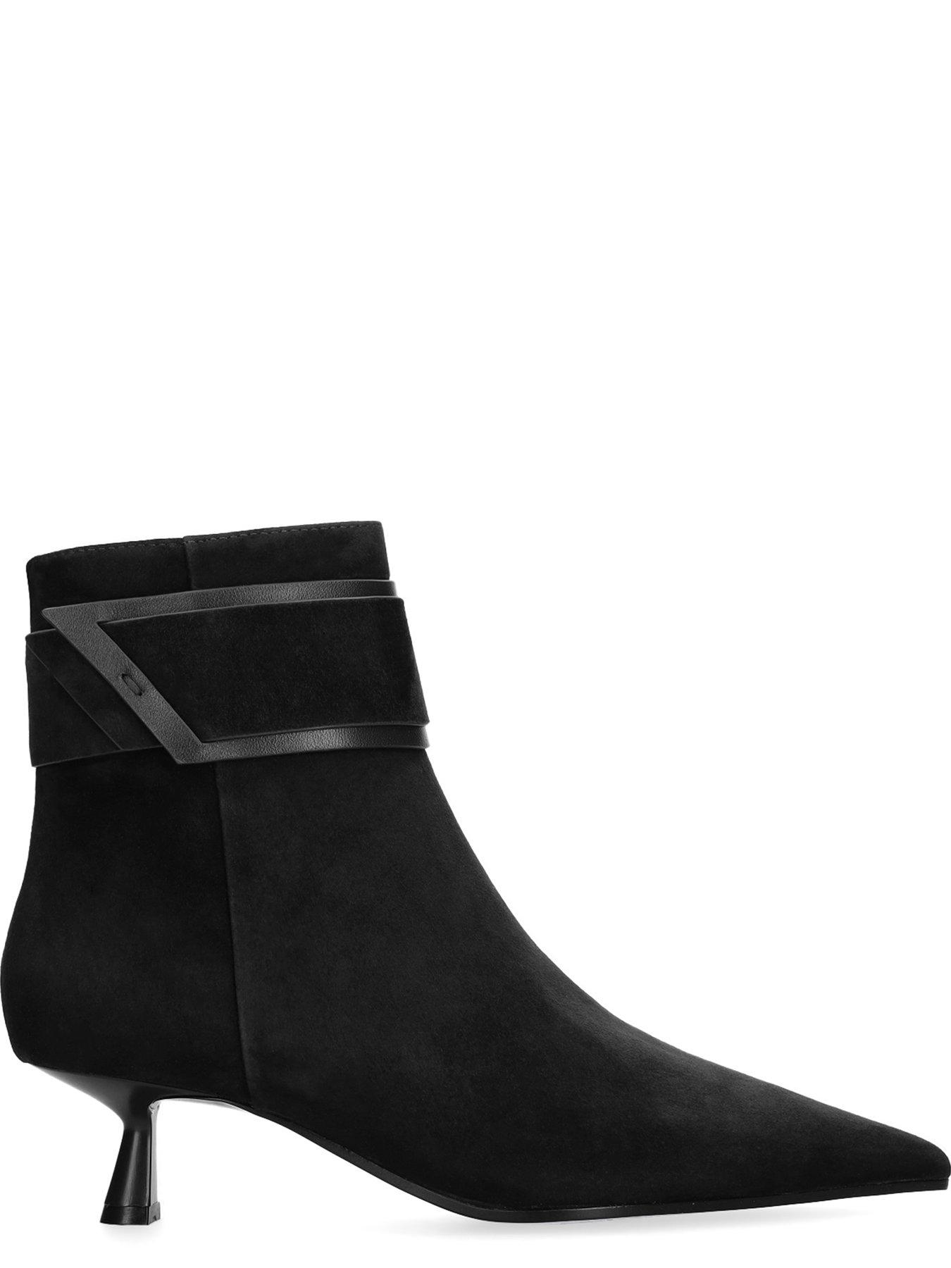 Image 4 of 4 of Bibi Lou Womens Astra Pointed Toe Kitten Heel Ankle Boots - Black