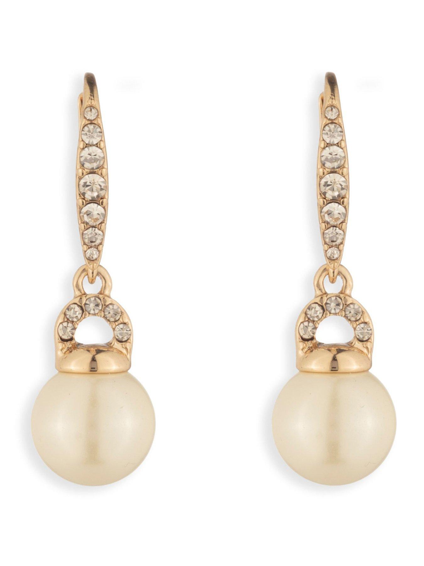 Lauren by Ralph Lauren Lauren Ralph Lauren Gold & Crystal Pearl Drop Earrings, Gold, Women