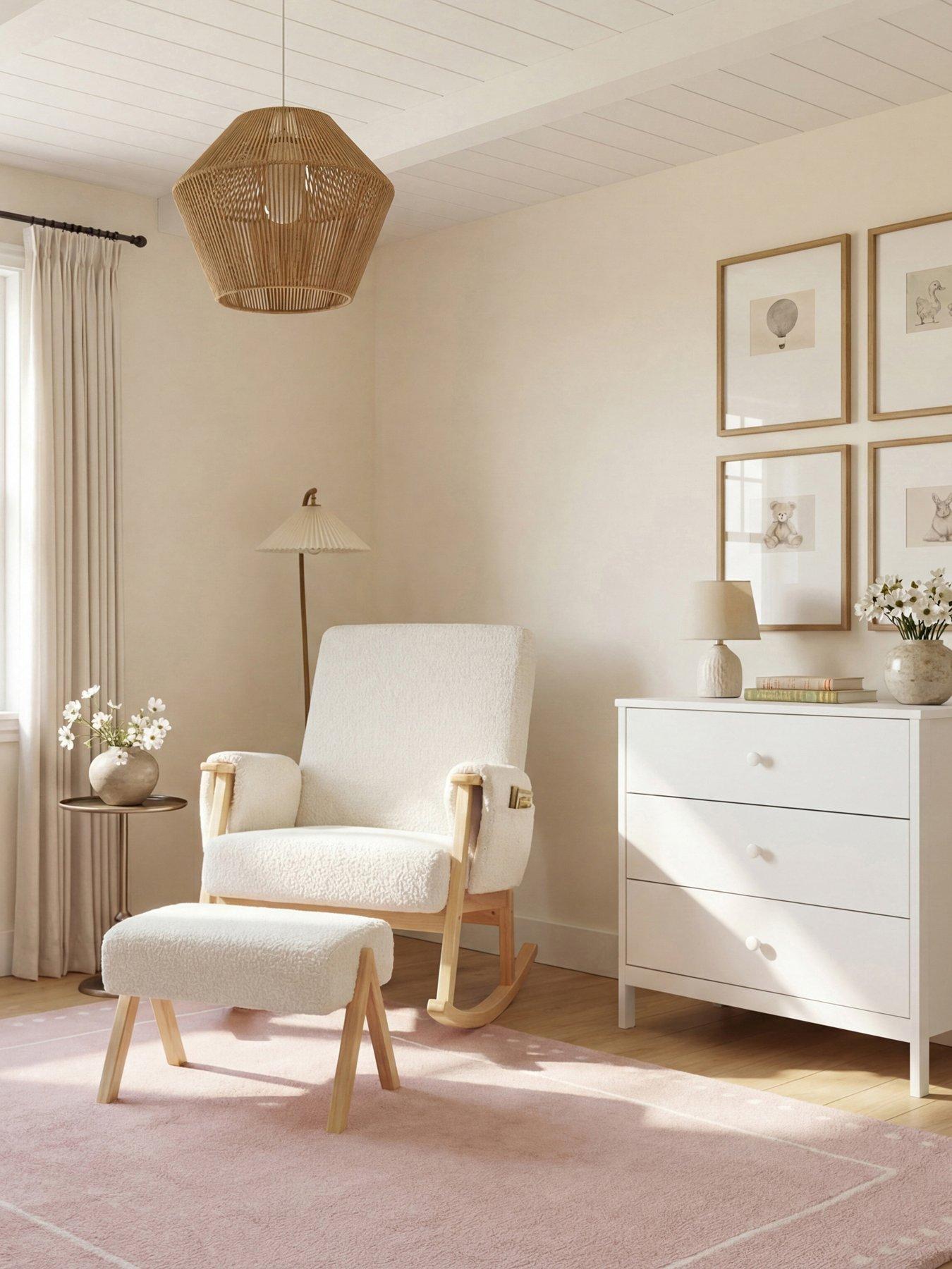 Bebe & Beyond STORYTELLER NURSING CHAIR & STOOL OFF WHITE TED