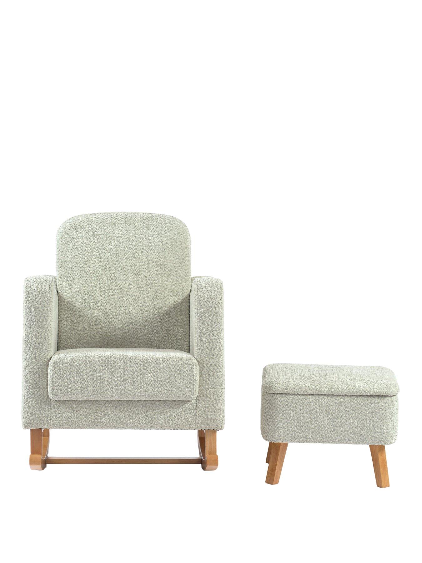Image 2 of 6 of Bebe & Beyond SOOTHER NURSING CHAIR & STOOL SAGE BOUCLE