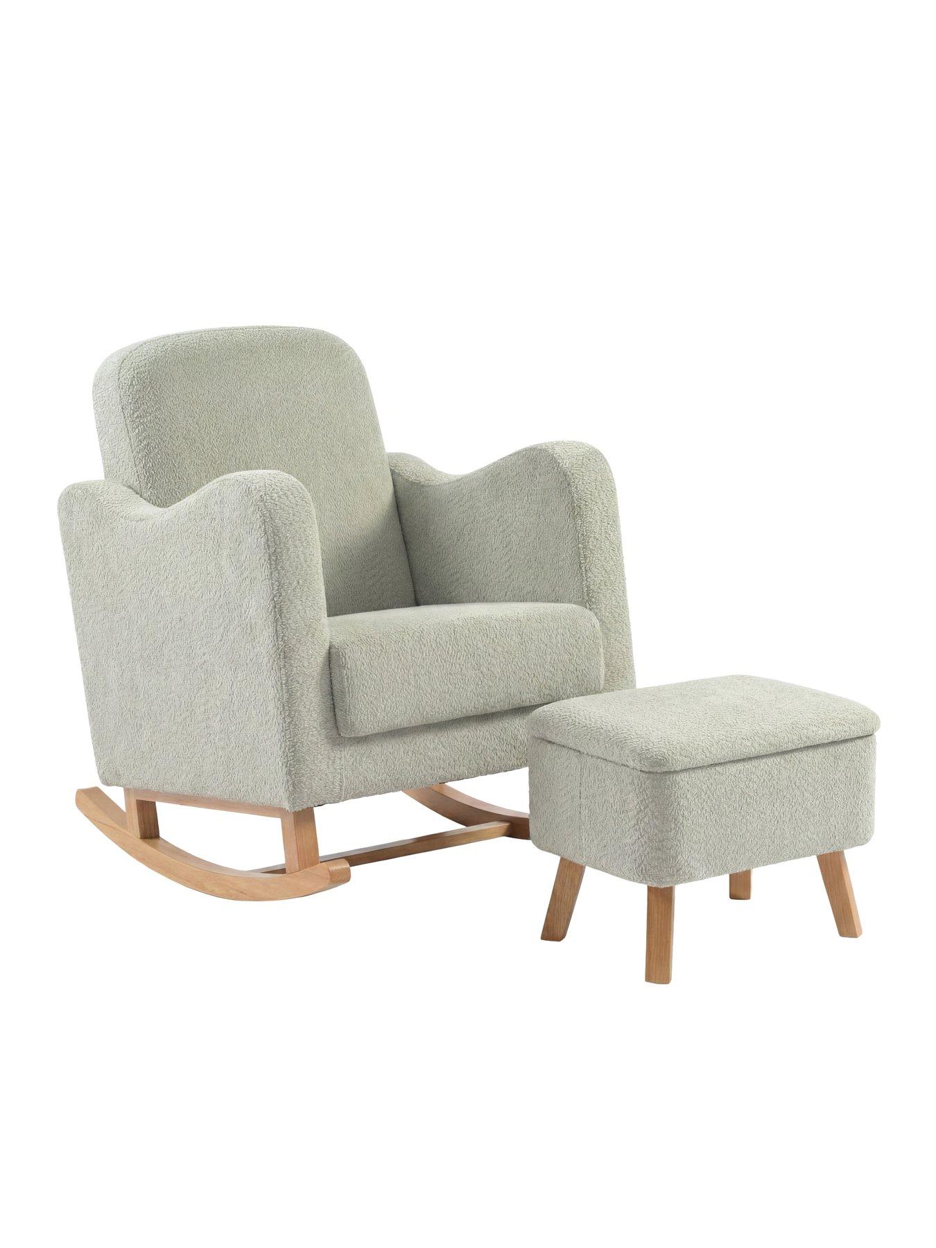 Image 3 of 6 of Bebe & Beyond SOOTHER NURSING CHAIR & STOOL SAGE BOUCLE