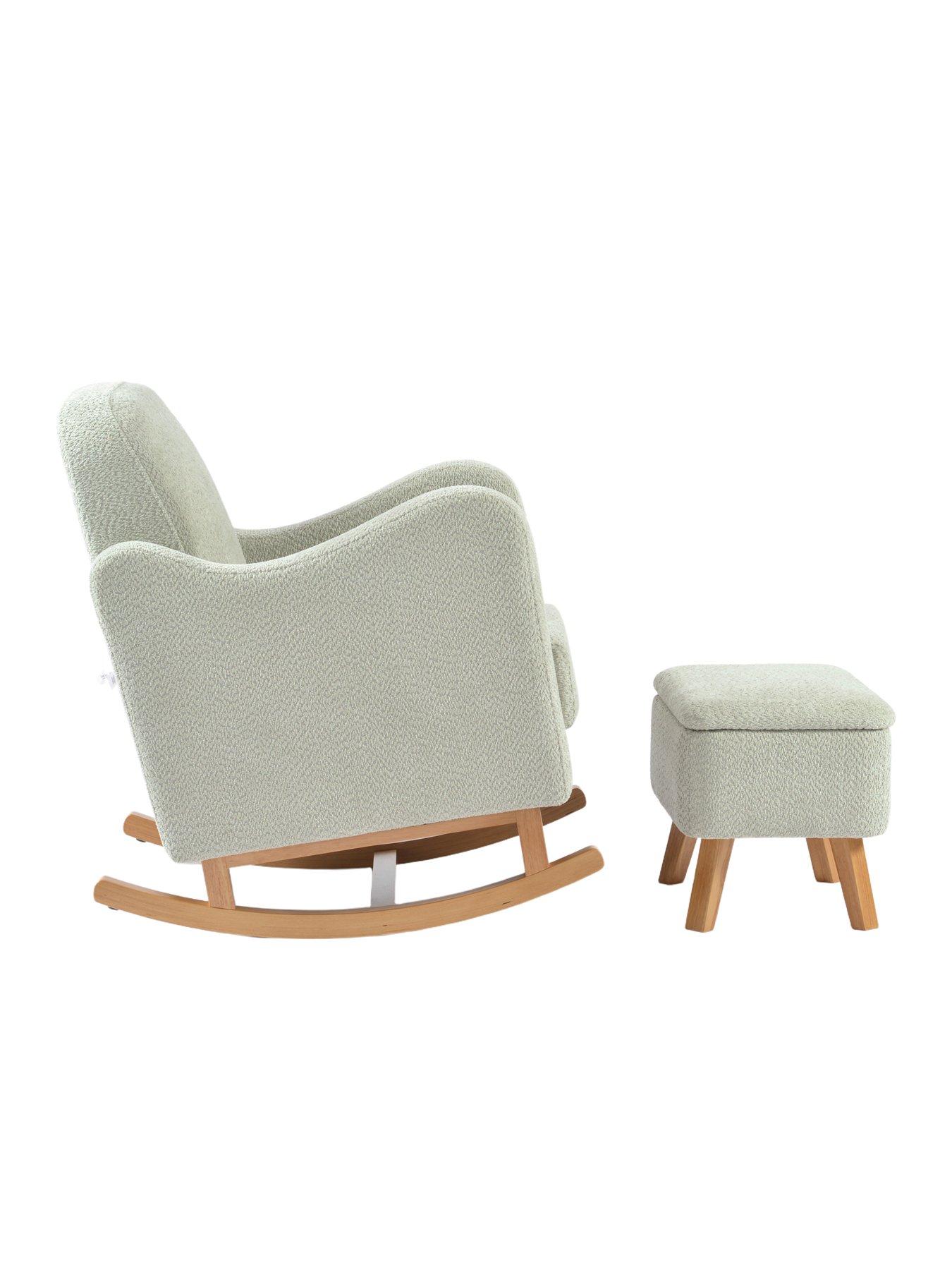 Image 4 of 6 of Bebe & Beyond SOOTHER NURSING CHAIR & STOOL SAGE BOUCLE