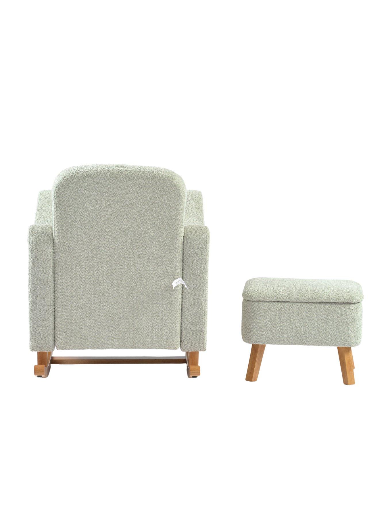 Image 5 of 6 of Bebe & Beyond SOOTHER NURSING CHAIR & STOOL SAGE BOUCLE