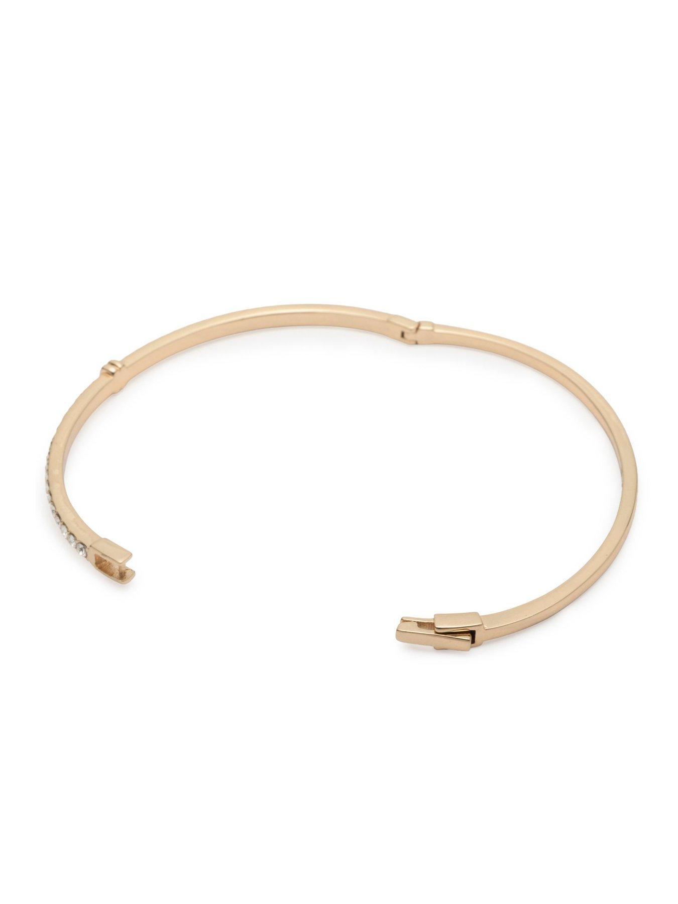 Image 2 of 4 of Lauren by Ralph Lauren Lauren Ralph Lauren in Gold Crystal Bangle Bracelet