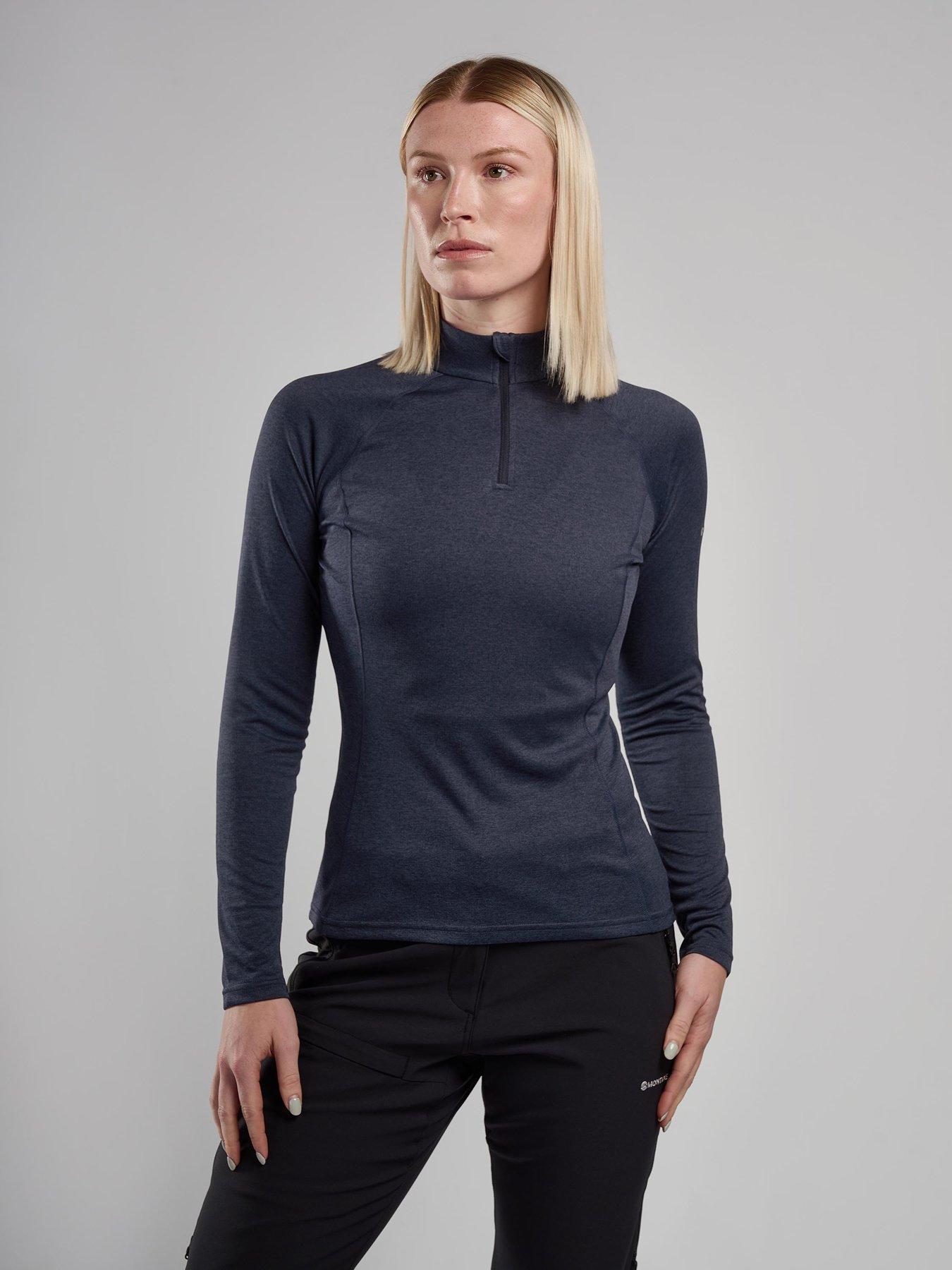 Women's Montane Dart Zip Neck T-Shirt - Blue - Size 10 - Long Sleeve Tech T-Shirt - Image 3