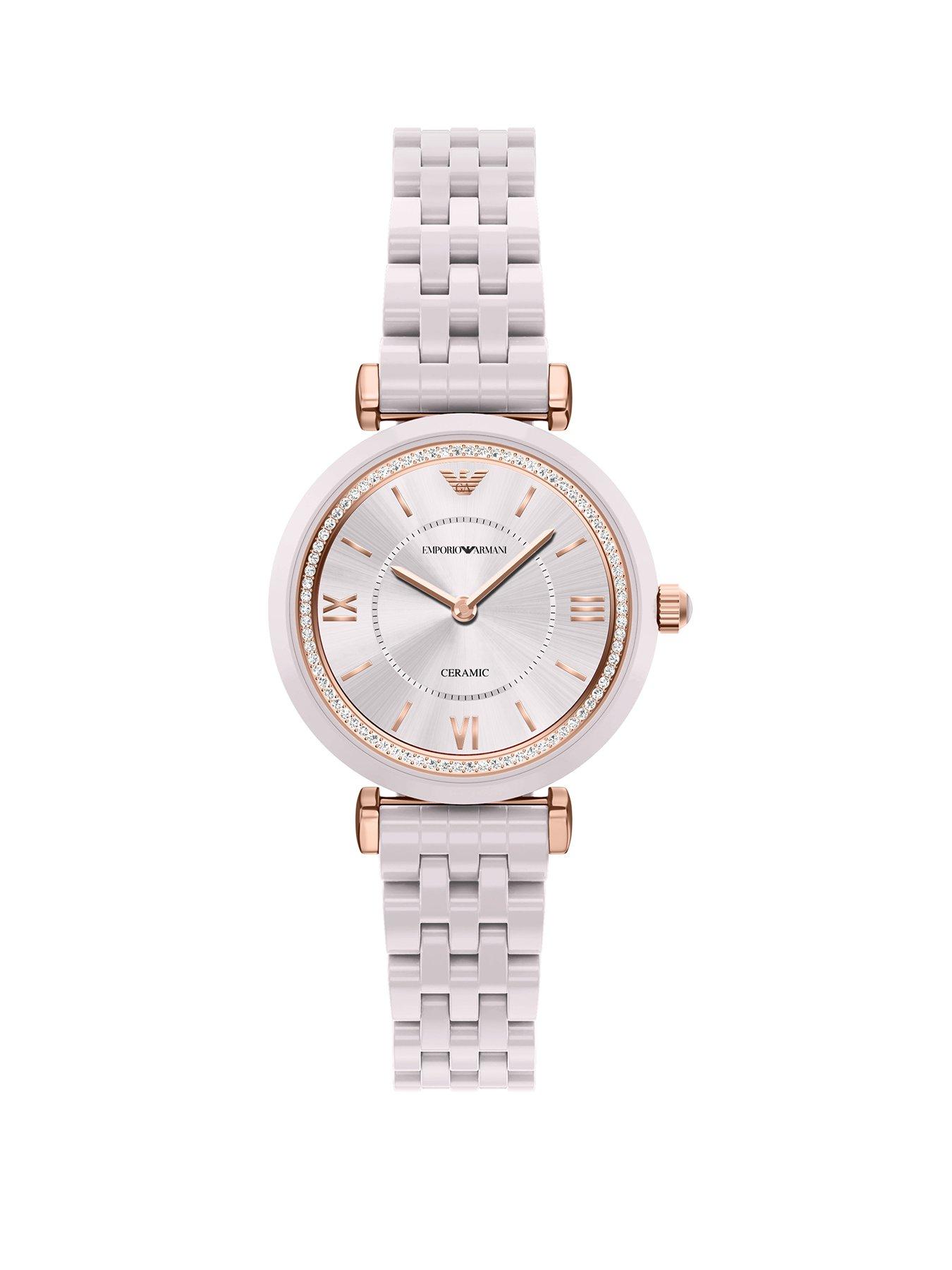 Emporio Armani Emporio Armani Women's Two-Hand Nude Ceramic Watch, AR70019