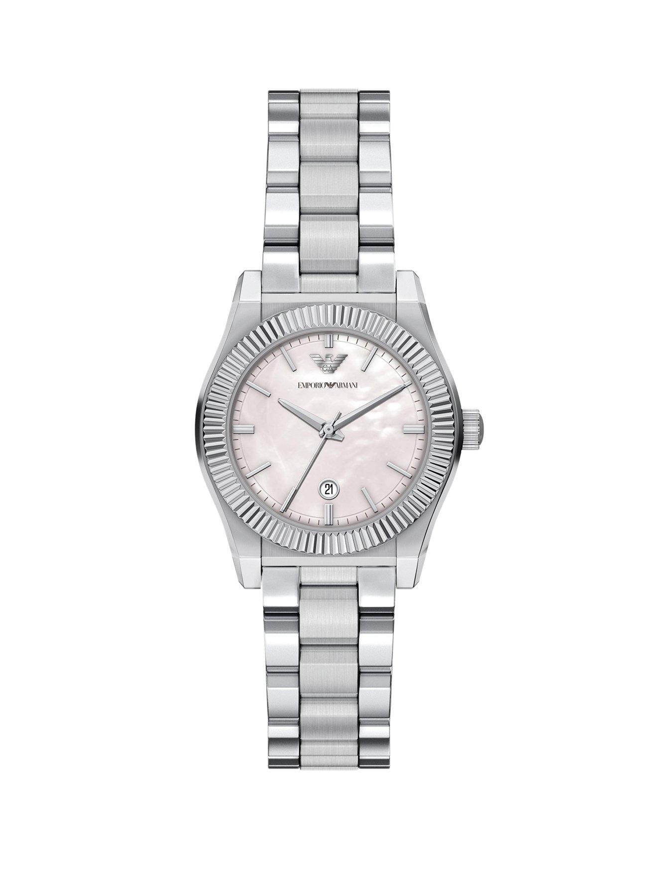 Emporio Armani Emporio Armani Three-Hand Date Stainless Steel Watch
