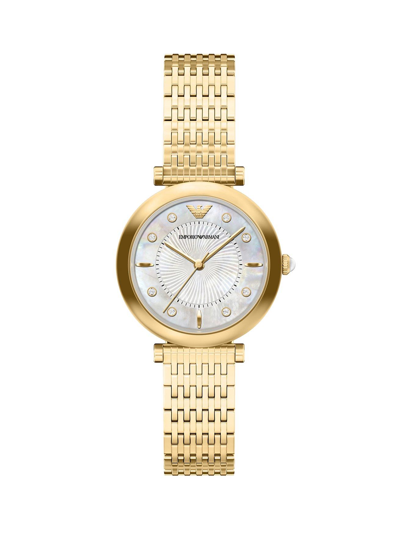 Emporio Armani Emporio Armani Women's Archelia Three-Hand Gold-Tone Stainless Steel Watch, AR11809