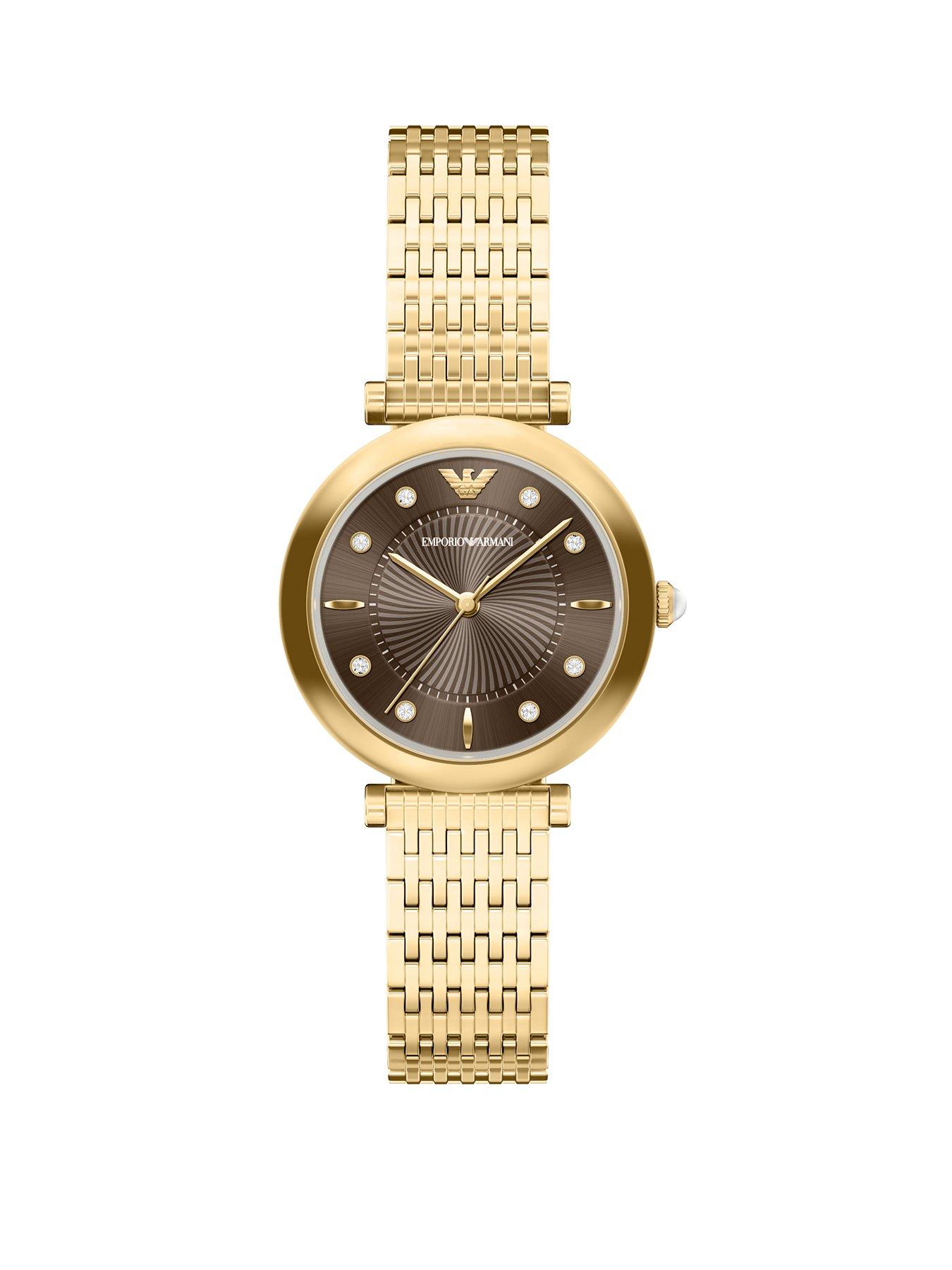 Emporio Armani Emporio Armani Women's Archelia Three-Hand Gold-Tone Stainless Steel Watch, AR11810