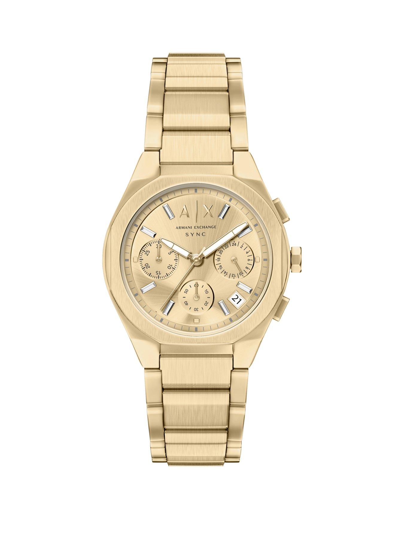 Image 1 of 7 of Armani Exchange Sync Chronograph Gold-Tone Watch
