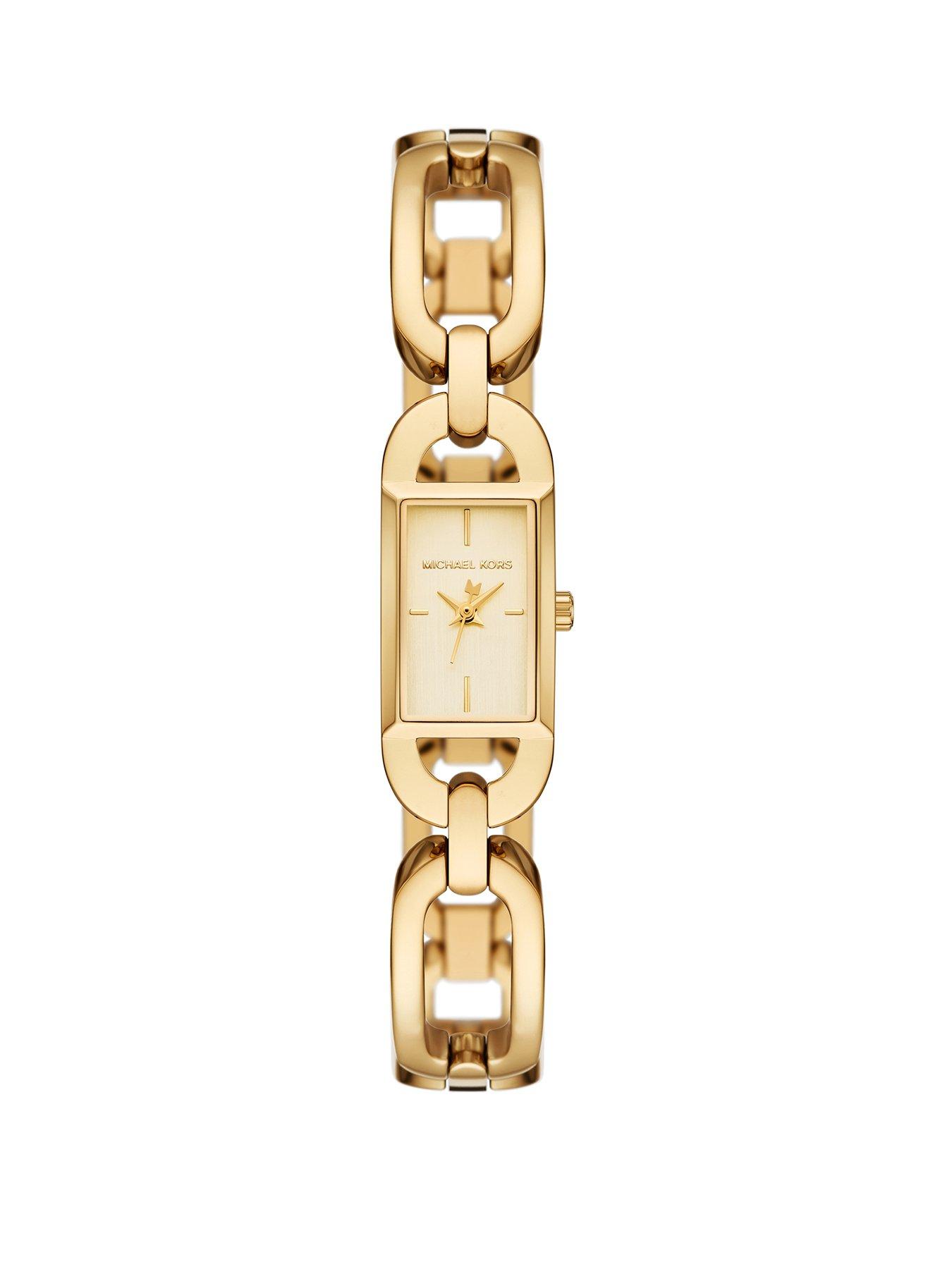 Michael Kors Empire Three-Hand Gold-Tone Stainless Steel Watch